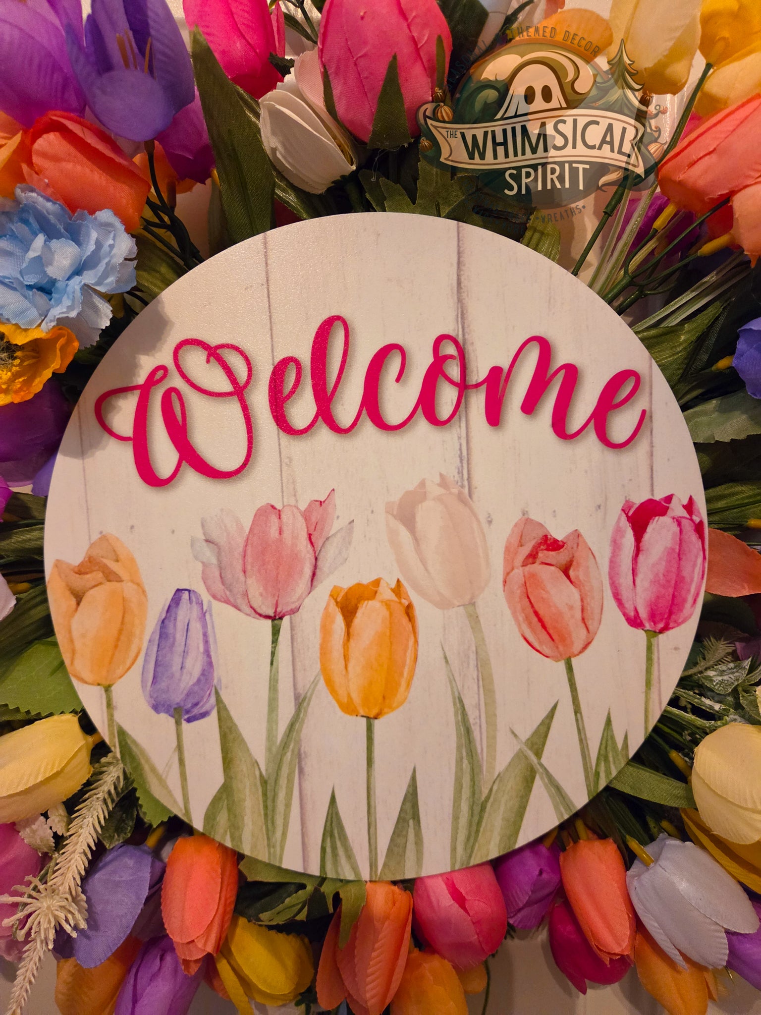 Meadow Bloom Welcome - Floral Tulip Bloom Everyday Welcome Wreath