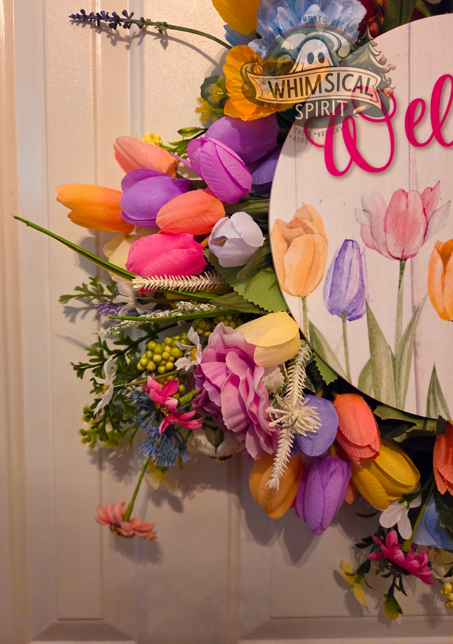 Meadow Bloom Welcome - Floral Tulip Bloom Everyday Welcome Wreath