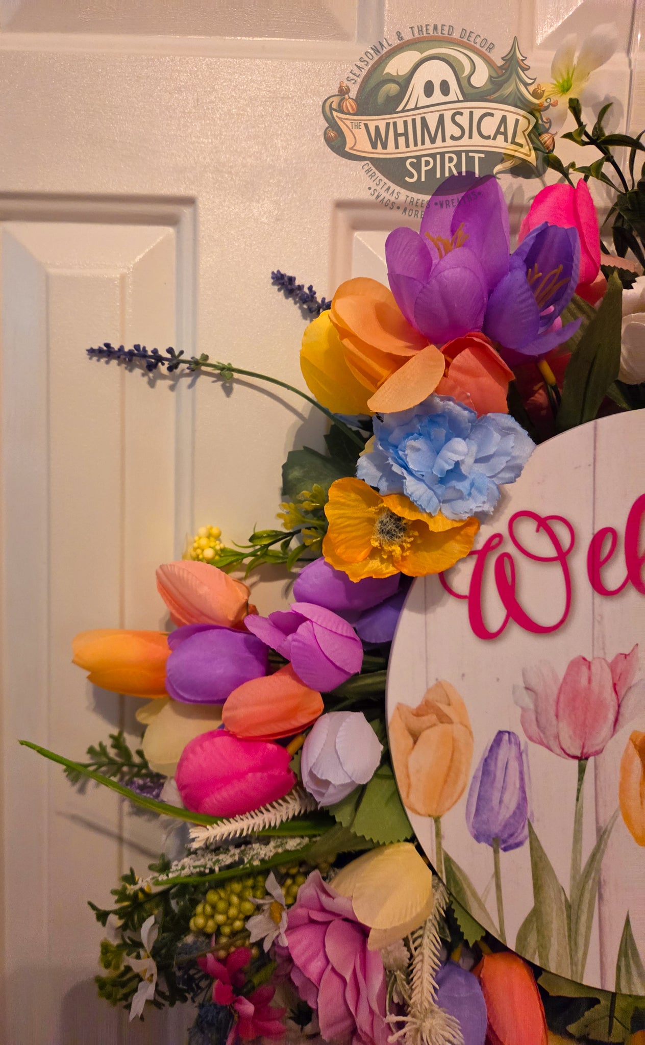 Meadow Bloom Welcome - Floral Tulip Bloom Everyday Welcome Wreath