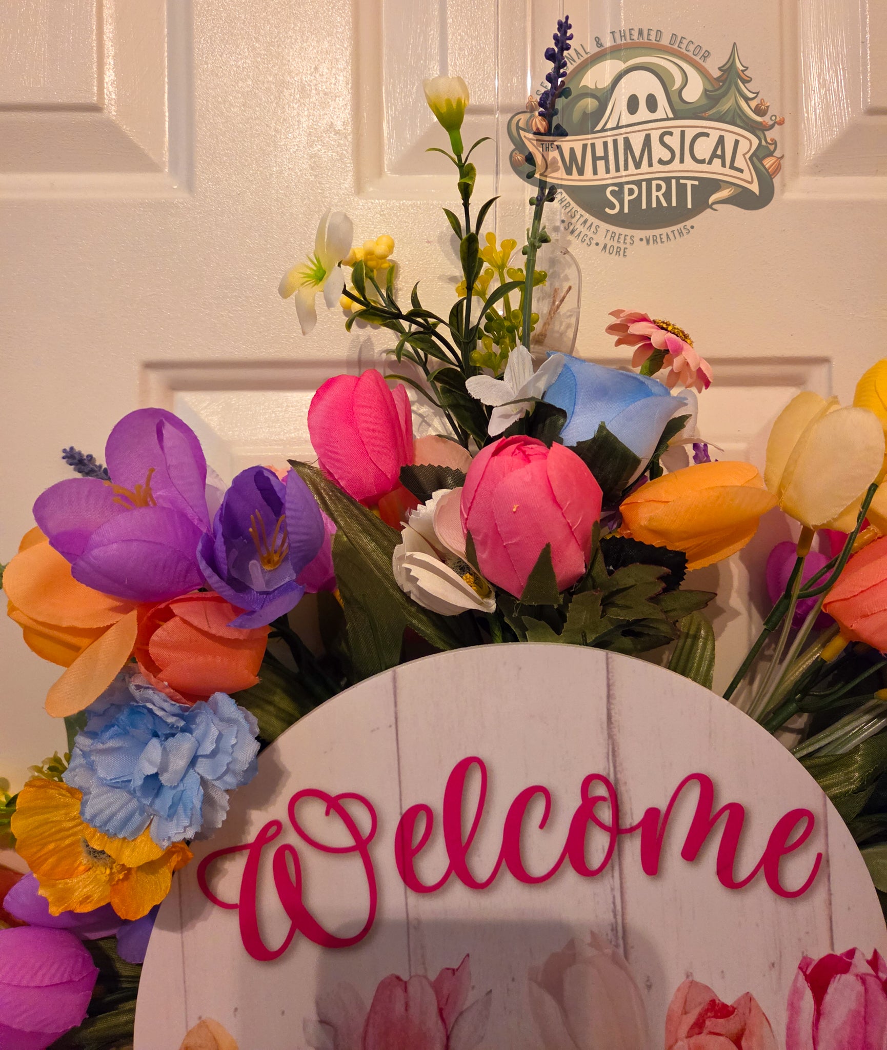 Meadow Bloom Welcome - Floral Tulip Bloom Everyday Welcome Wreath
