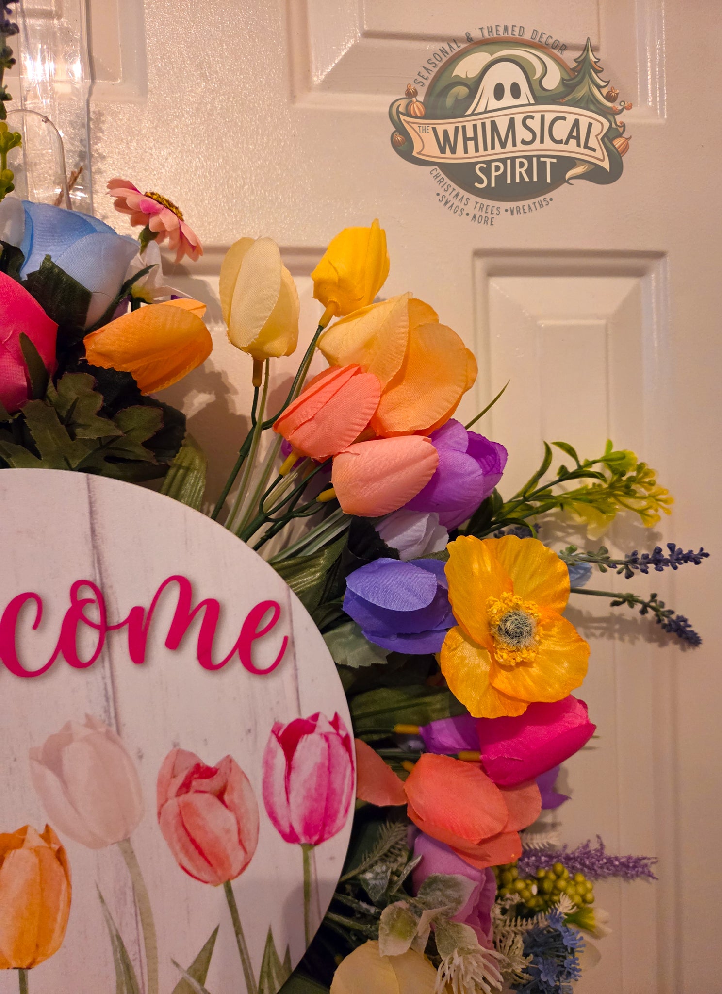 Meadow Bloom Welcome - Floral Tulip Bloom Everyday Welcome Wreath