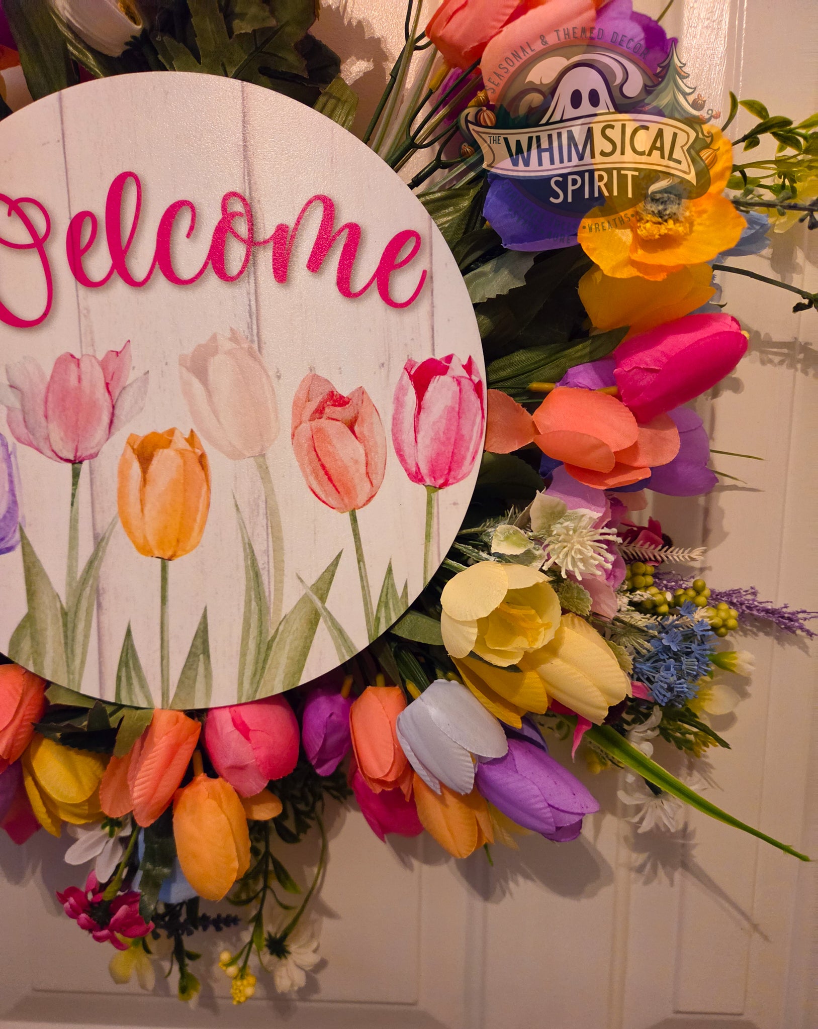 Meadow Bloom Welcome - Floral Tulip Bloom Everyday Welcome Wreath