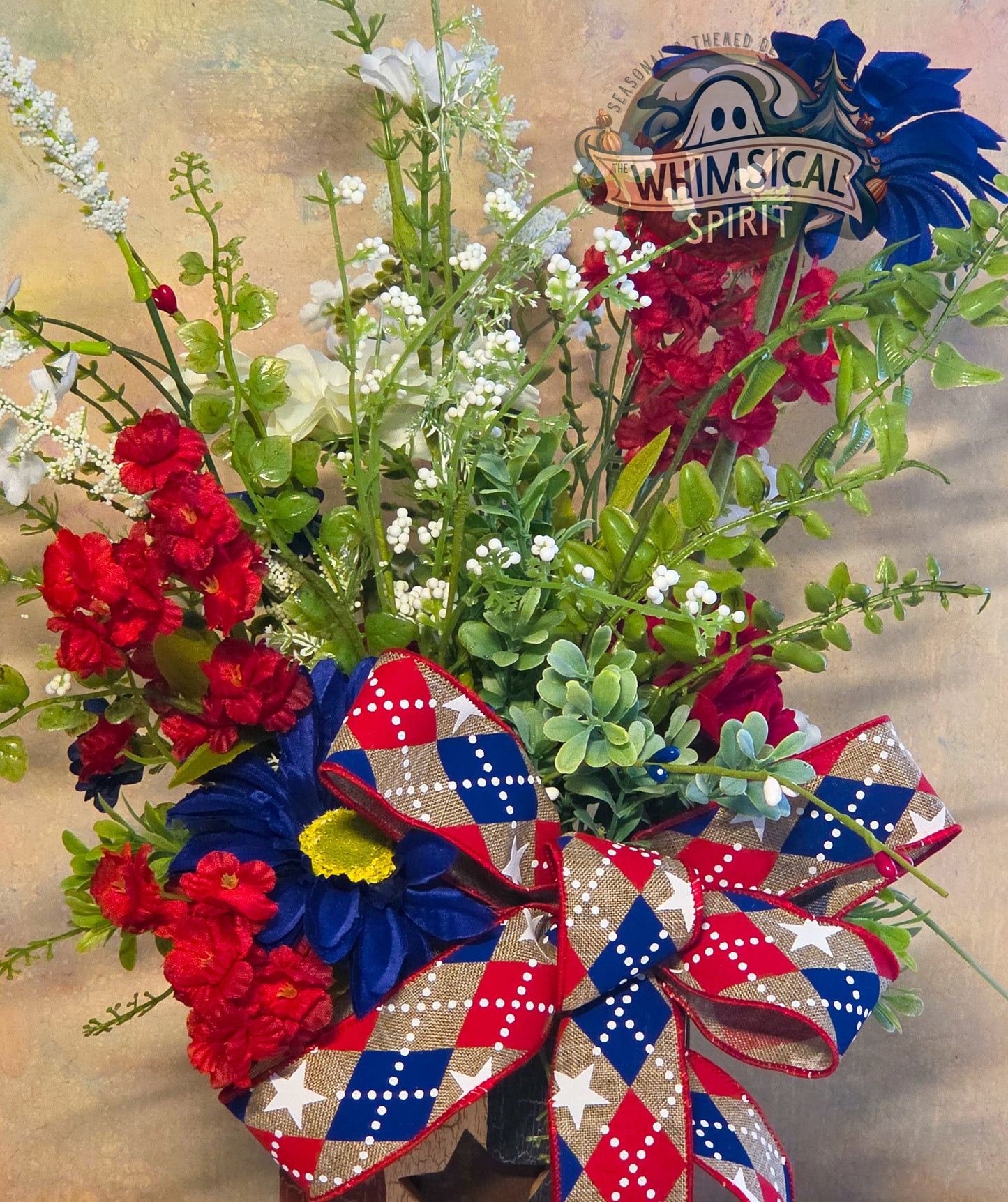 Patriot’s Homestead Bloom - America 250 4th of July Rustic Patriotic Centerpiece