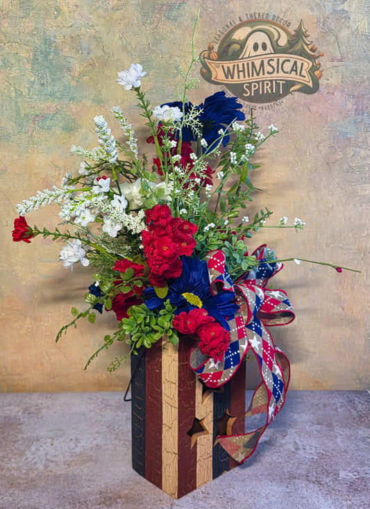 Patriot’s Homestead Bloom - America 250 4th of July Rustic Patriotic Centerpiece