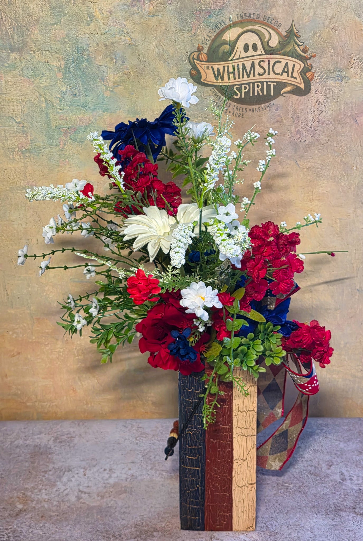 Patriot’s Homestead Bloom - America 250 4th of July Rustic Patriotic Centerpiece