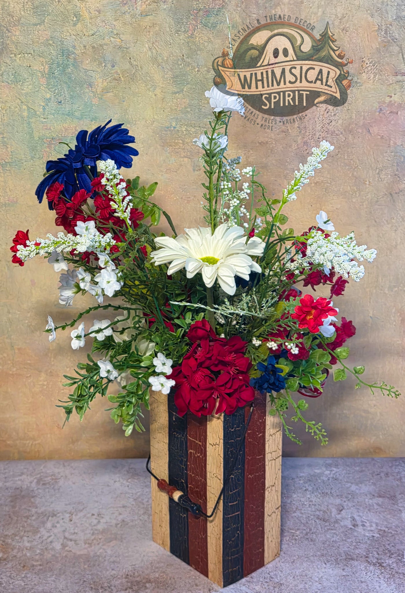 Patriot’s Homestead Bloom - America 250 4th of July Rustic Patriotic Centerpiece