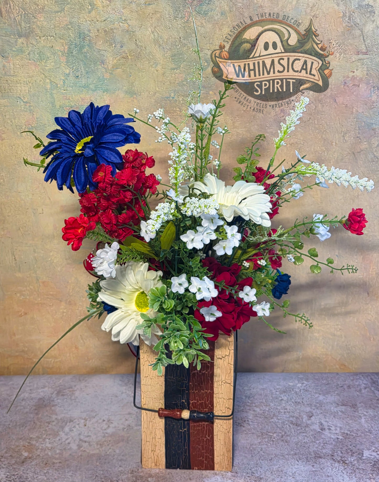 Patriot’s Homestead Bloom - America 250 4th of July Rustic Patriotic Centerpiece