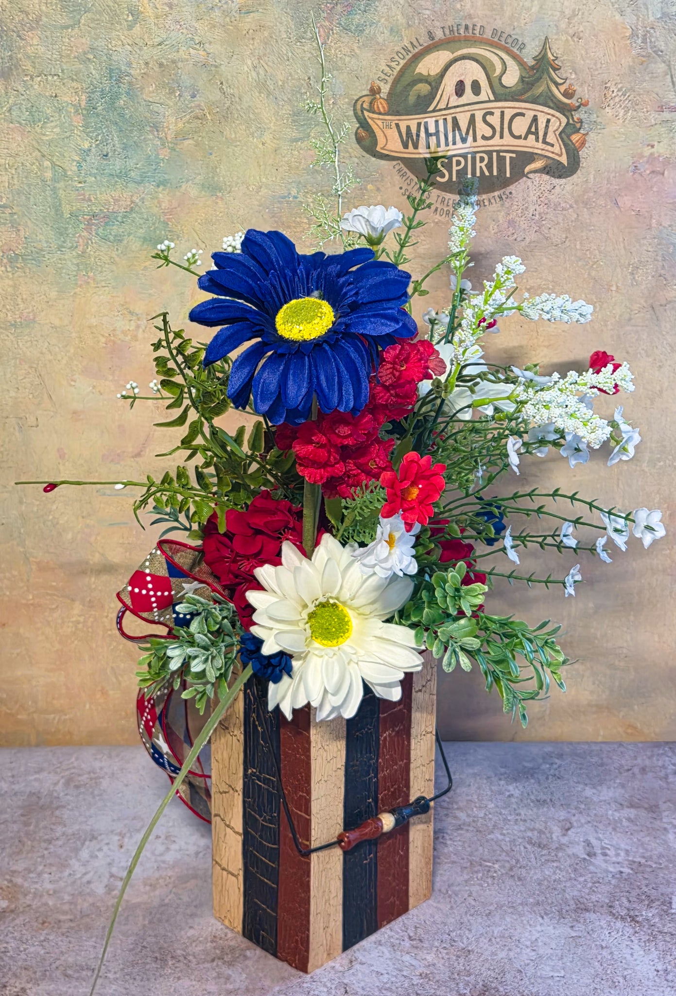 Patriot’s Homestead Bloom - America 250 4th of July Rustic Patriotic Centerpiece