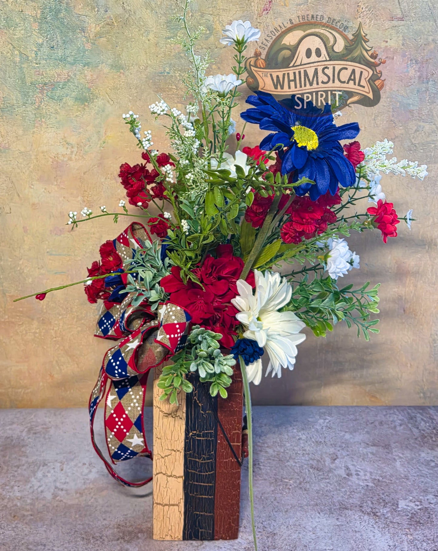 Patriot’s Homestead Bloom - America 250 4th of July Rustic Patriotic Centerpiece