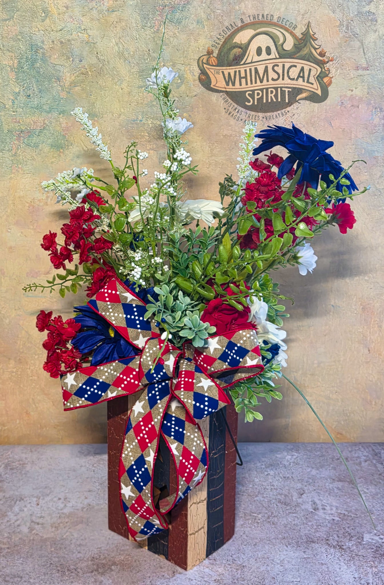 Patriot’s Homestead Bloom - America 250 4th of July Rustic Patriotic Centerpiece