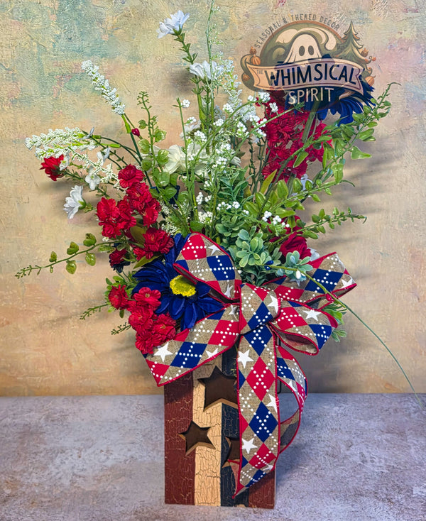 Patriot’s Homestead Bloom - America 250 4th of July Rustic Patriotic Centerpiece