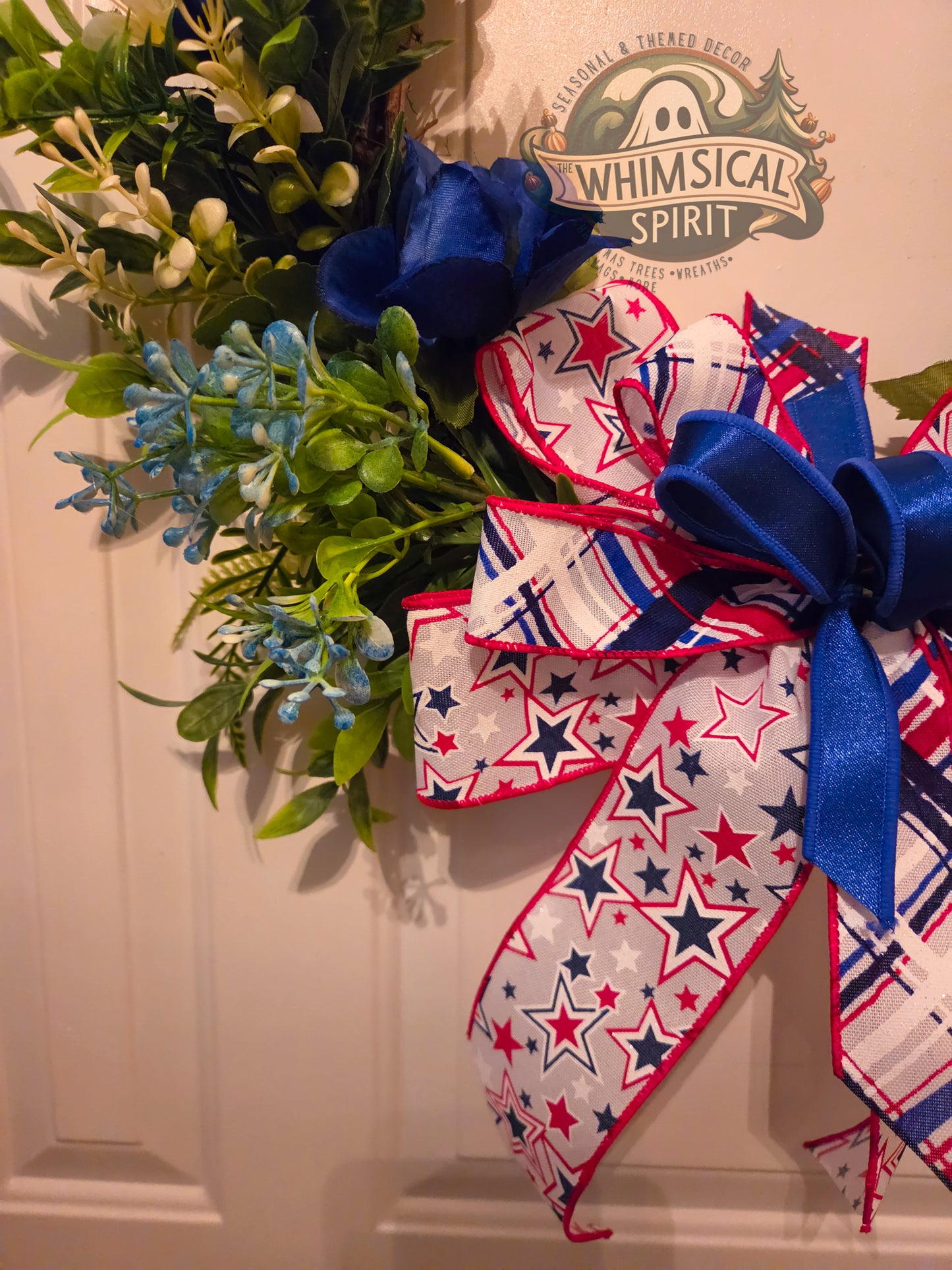 Patriot’s Meadow Entry - America 250 4th of July Patriotic Floral Wreath