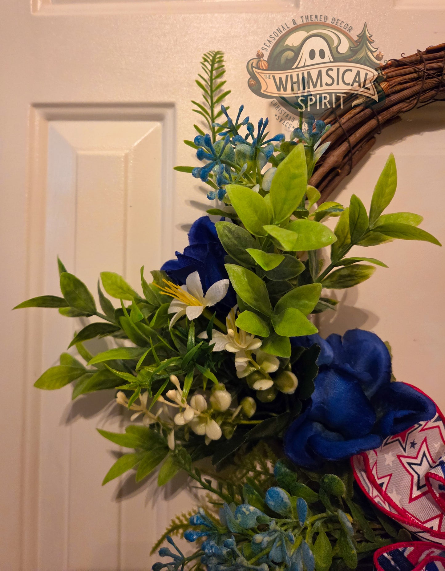 Patriot’s Meadow Entry - America 250 4th of July Patriotic Floral Wreath