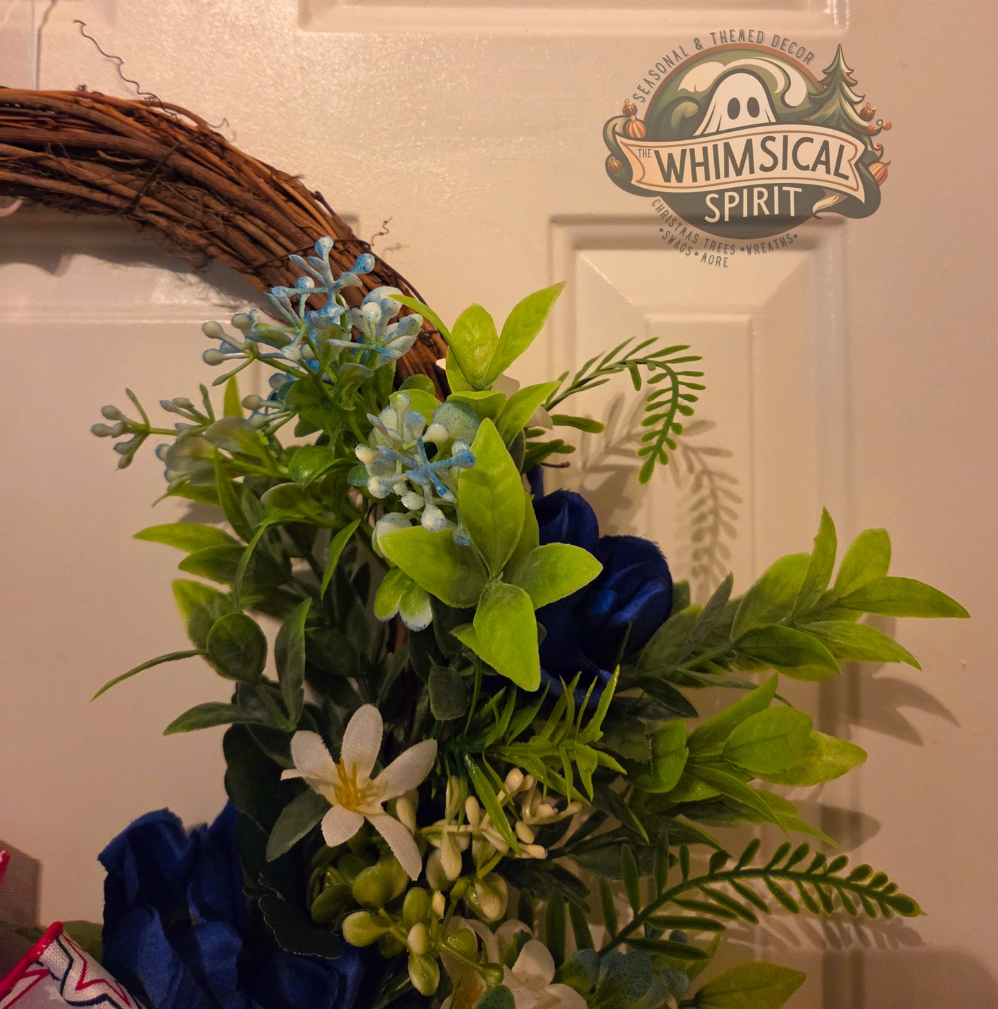 Patriot’s Meadow Entry - America 250 4th of July Patriotic Floral Wreath