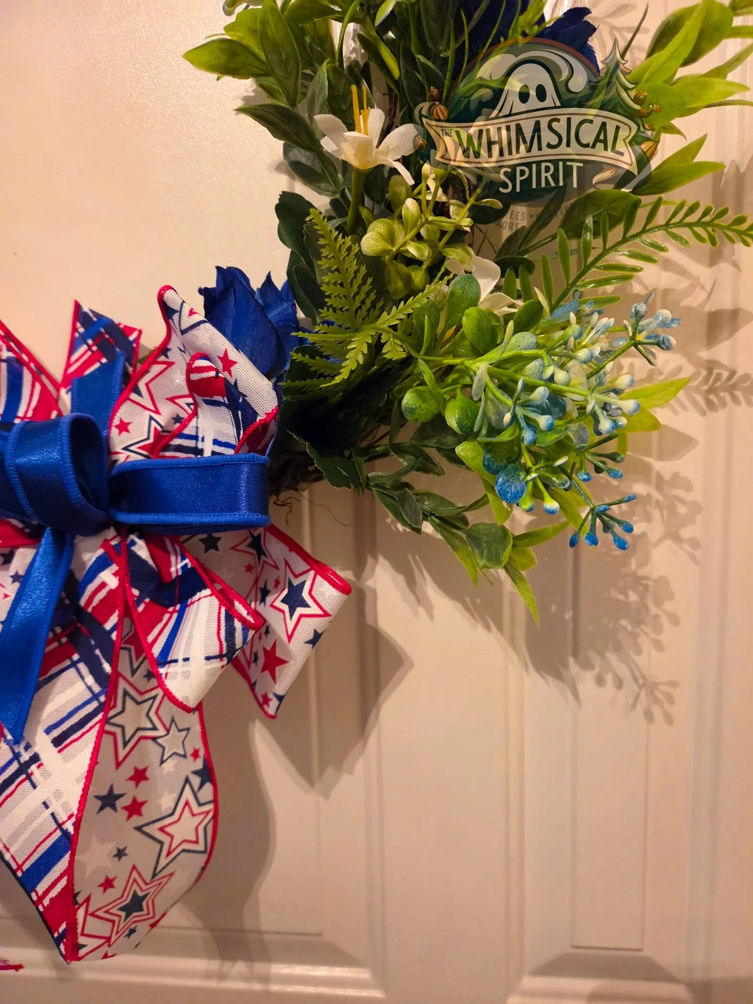 Patriot’s Meadow Entry - America 250 4th of July Patriotic Floral Wreath The Whimsical Spirit