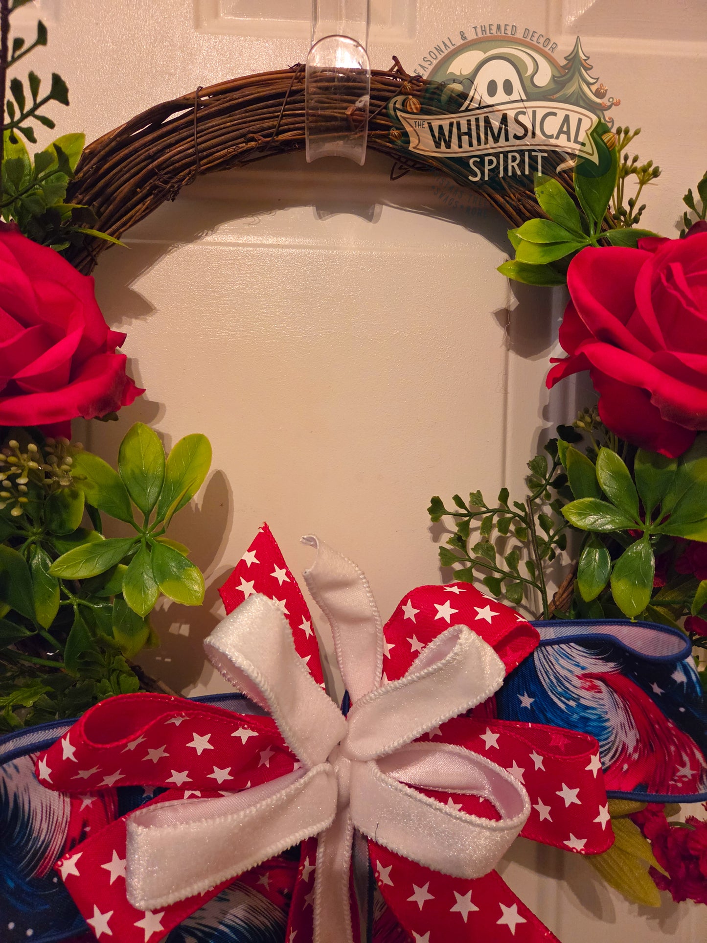 Patriot’s Rose Welcome - America 250 4th of July Patriotic Floral Wreath