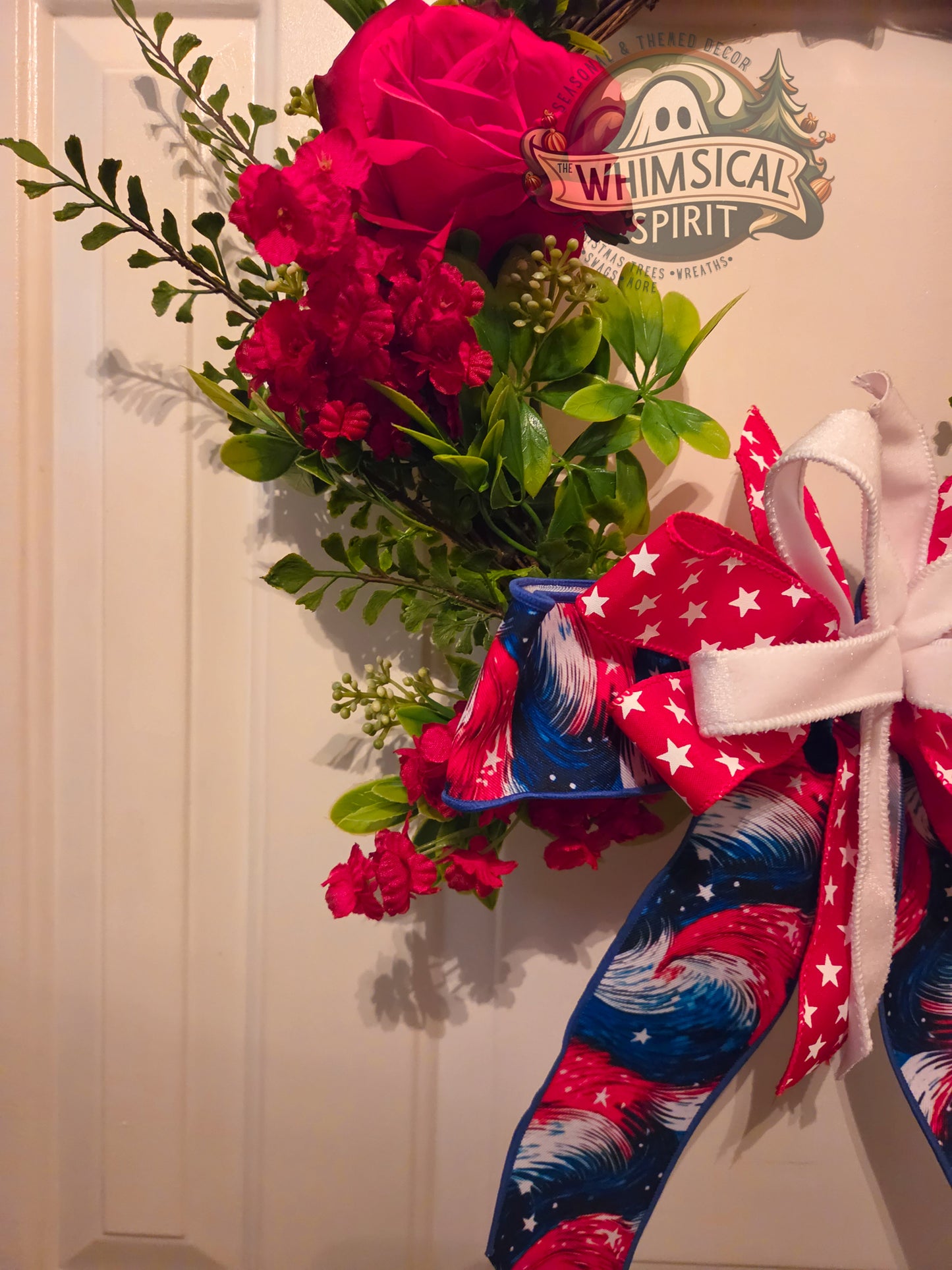 Patriot’s Rose Welcome - America 250 4th of July Patriotic Floral Wreath