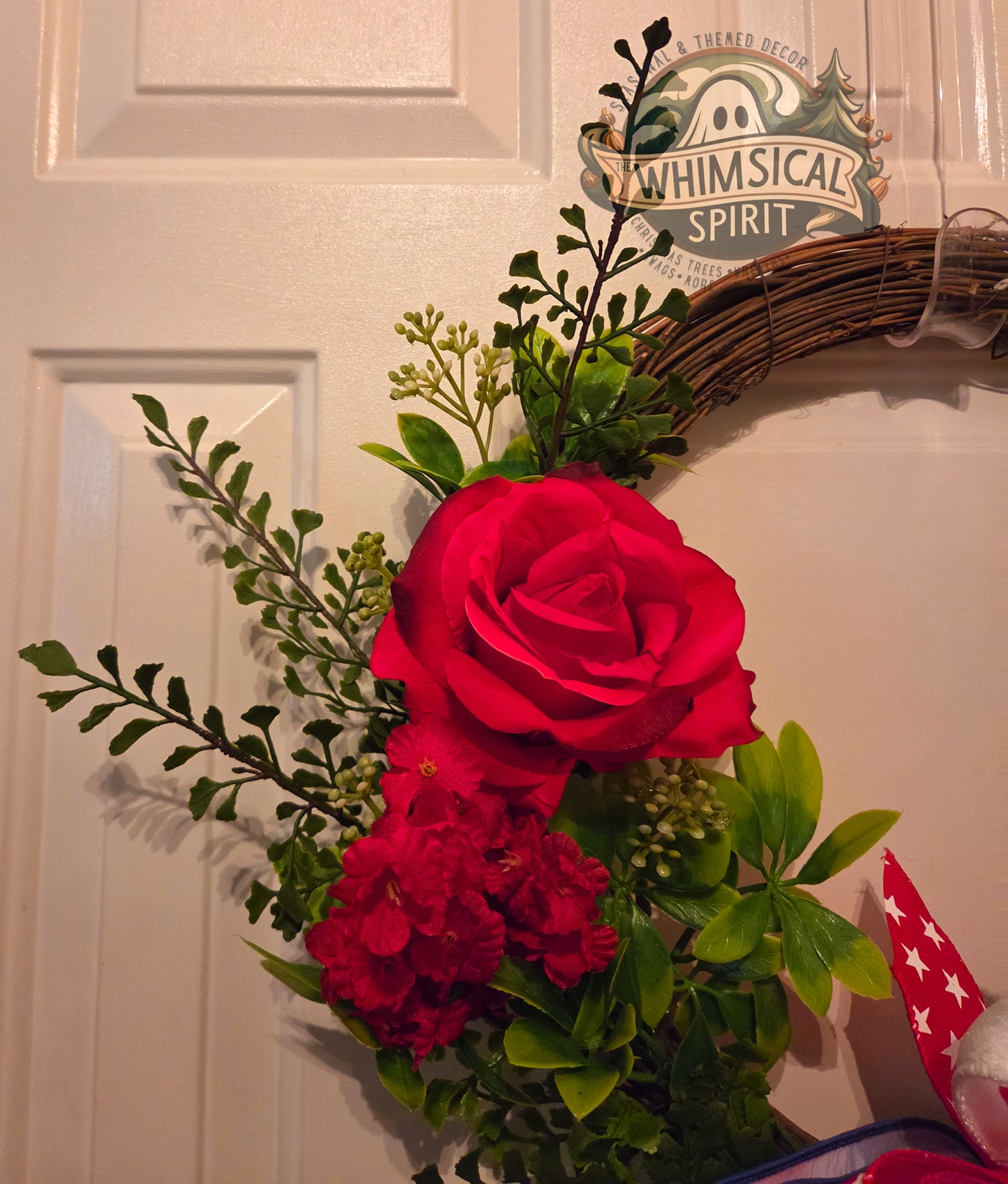 Patriot’s Rose Welcome - America 250 4th of July Patriotic Floral Wreath