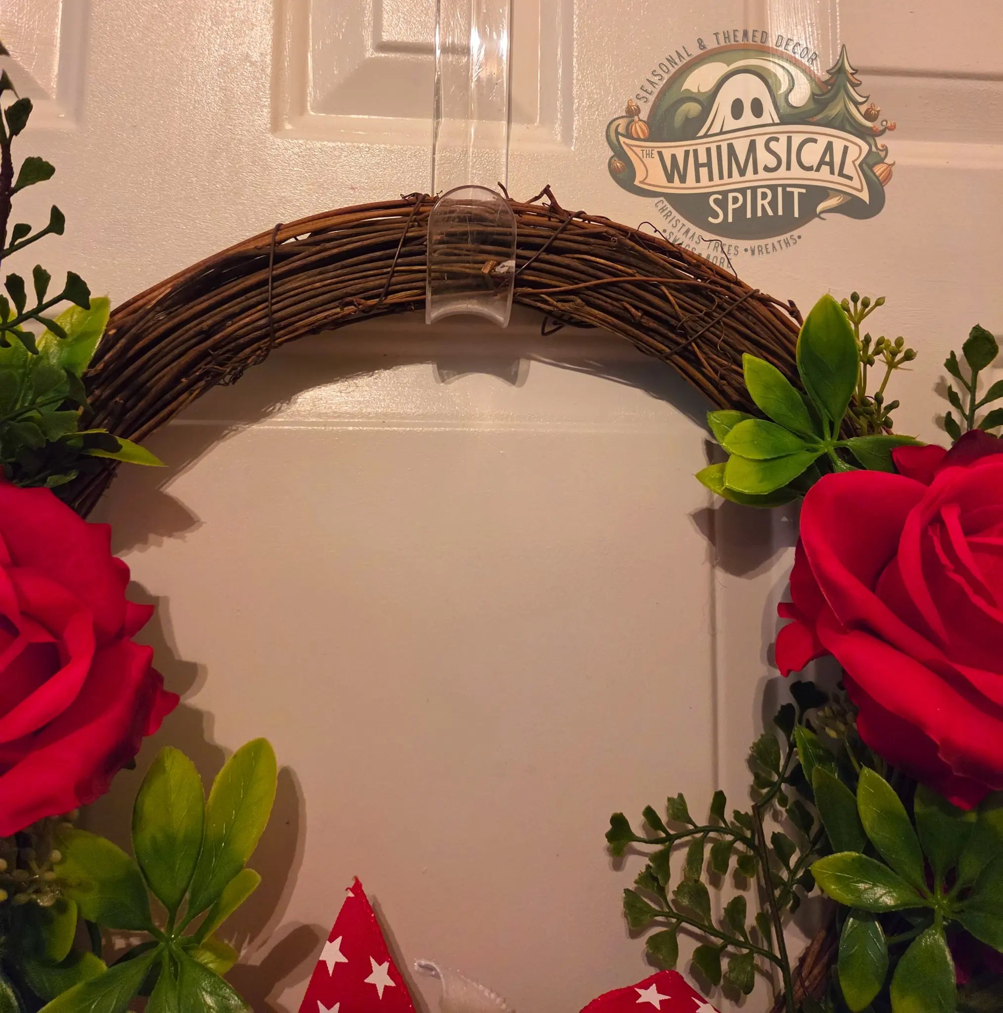 Patriot’s Rose Welcome - America 250 4th of July Patriotic Floral Wreath The Whimsical Spirit
