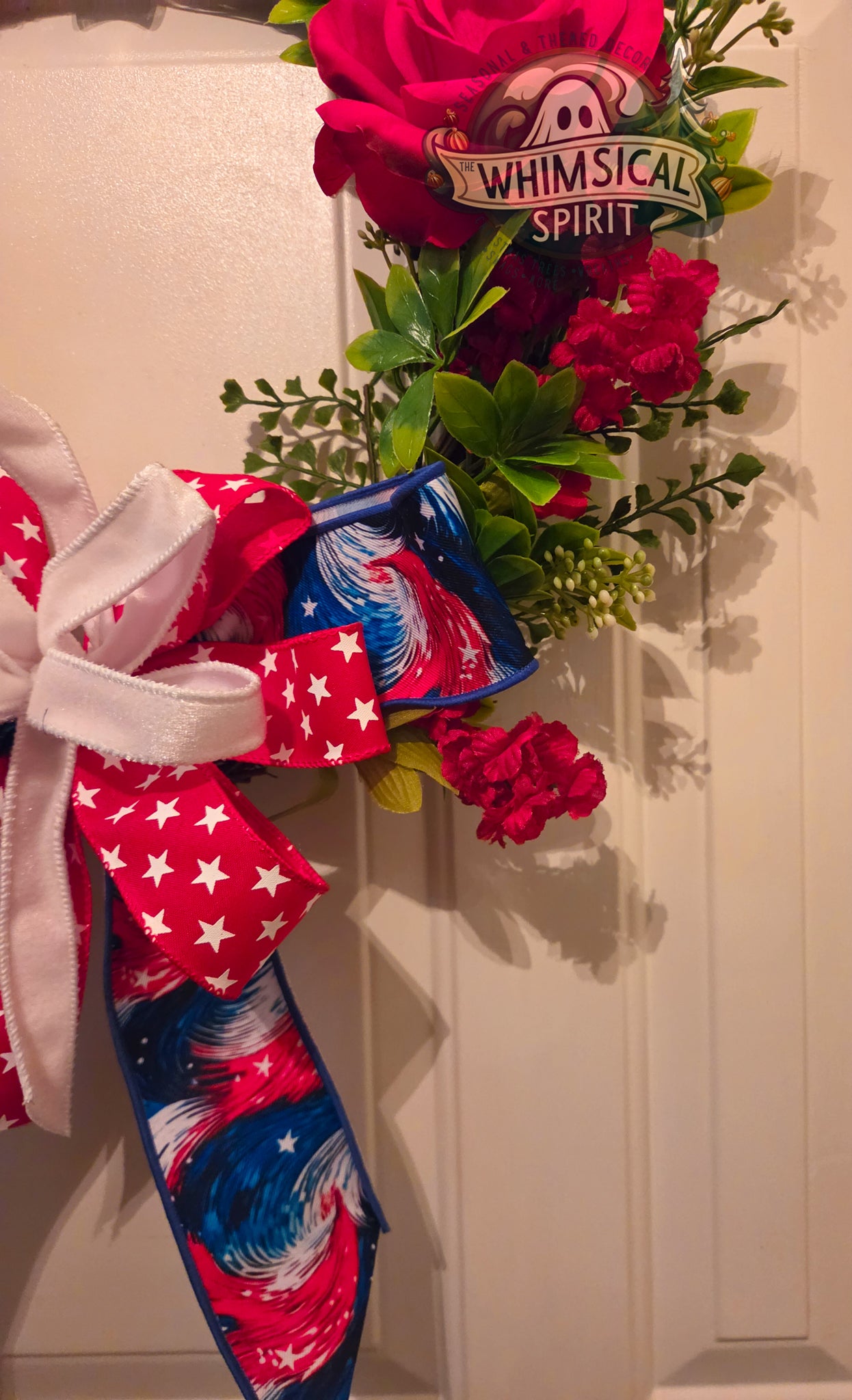 Patriot’s Rose Welcome - America 250 4th of July Patriotic Floral Wreath