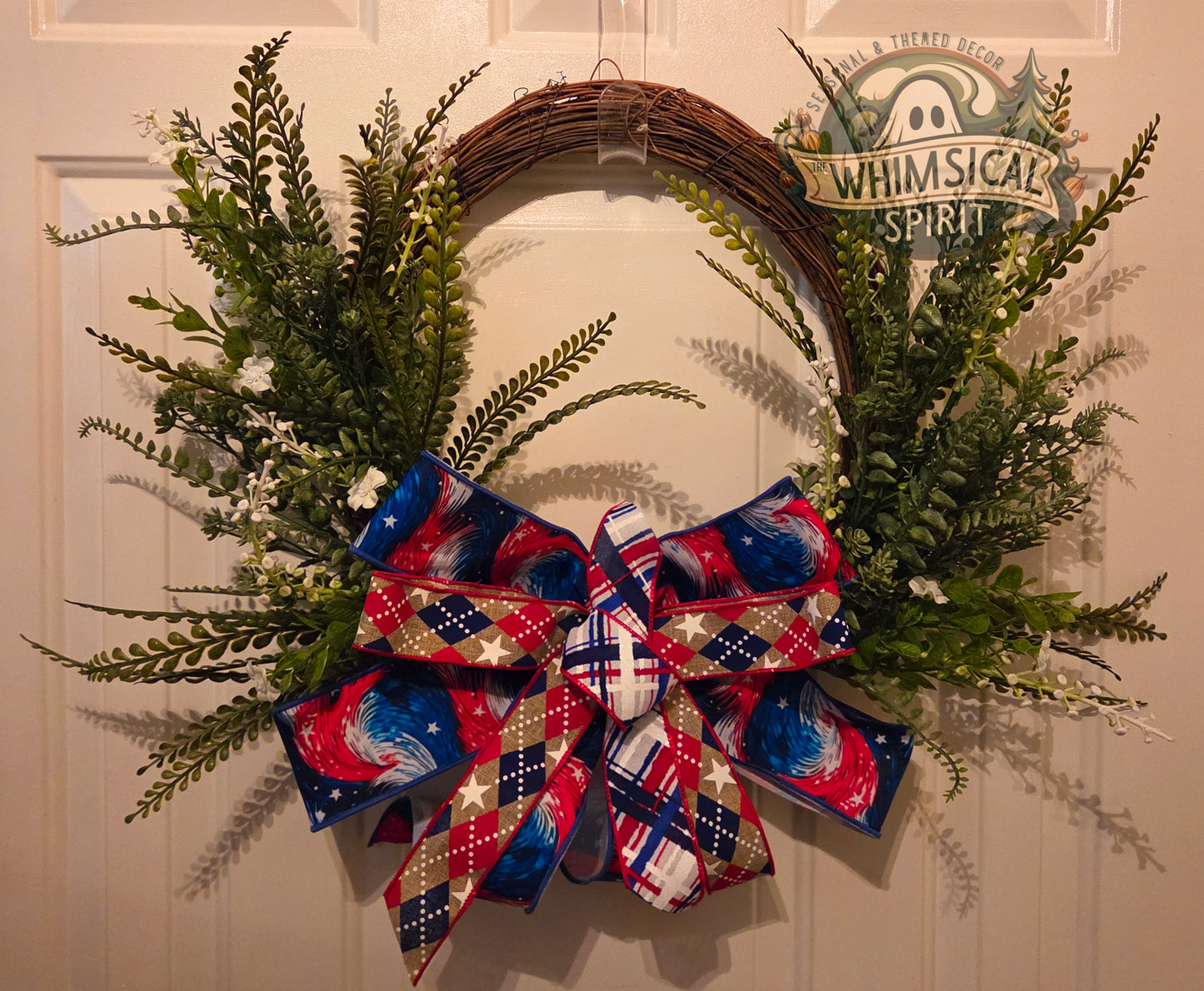 Patriot’s Wildwood Gathering - America 250 4th of July Patriotic Floral Wreath