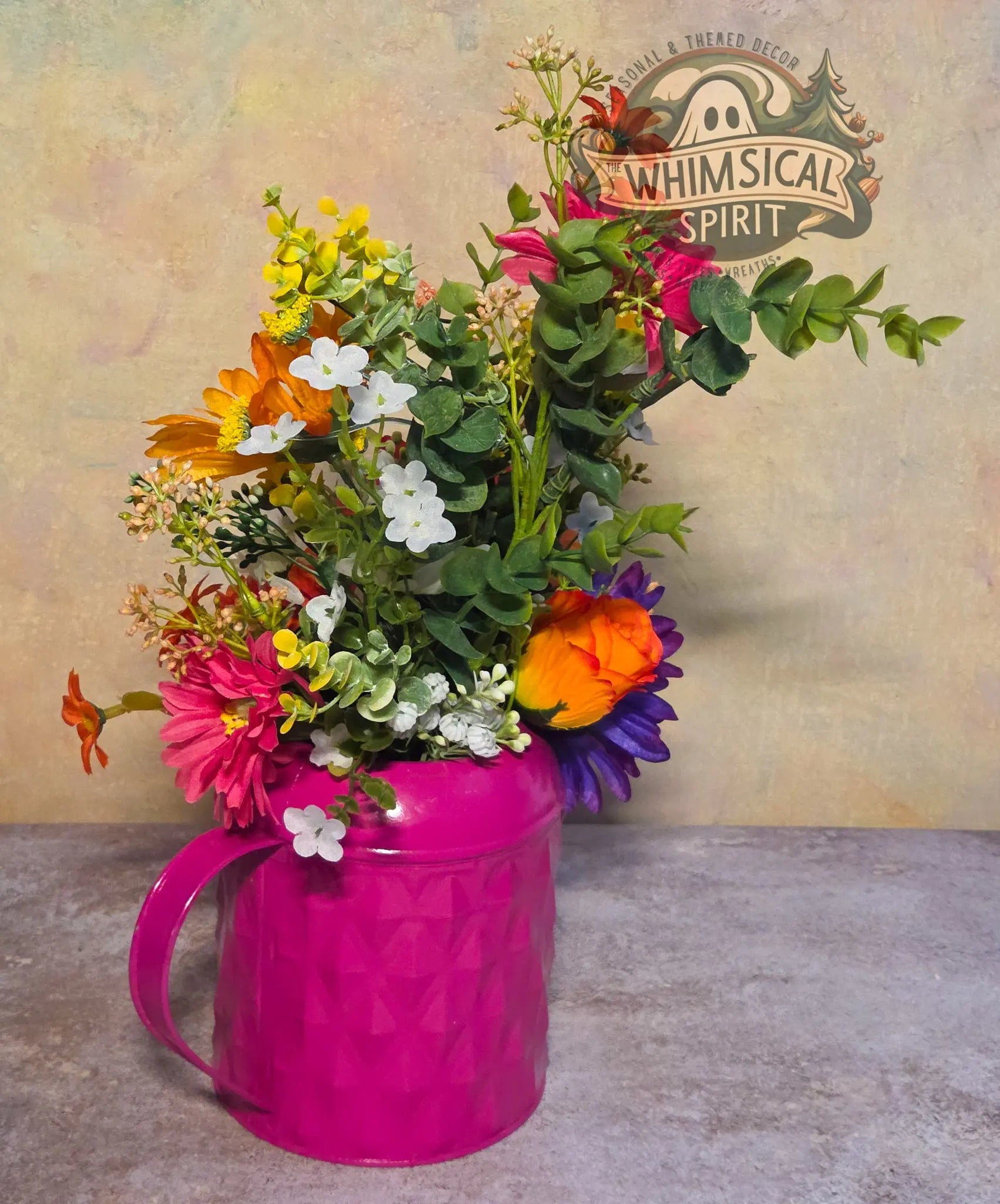 Petal Parade Jubilee - Spring Watering Can Tabletop Centerpiece The Whimsical Spirit