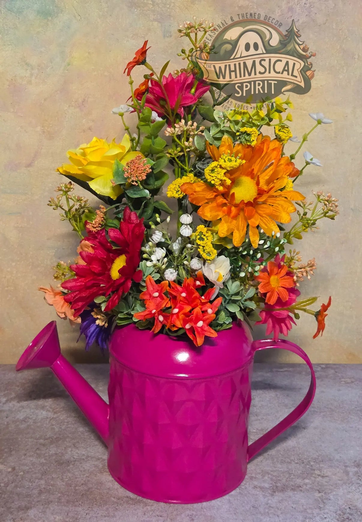 Petal Parade Jubilee - Spring Watering Can Tabletop Centerpiece The Whimsical Spirit