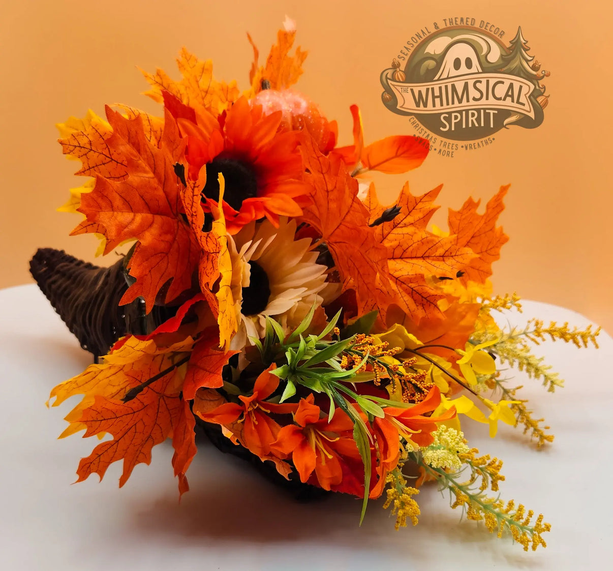 Plentiful Grace - Fall Harvest Cornucopia Tabletop Centerpiece The Whimsical Spirit
