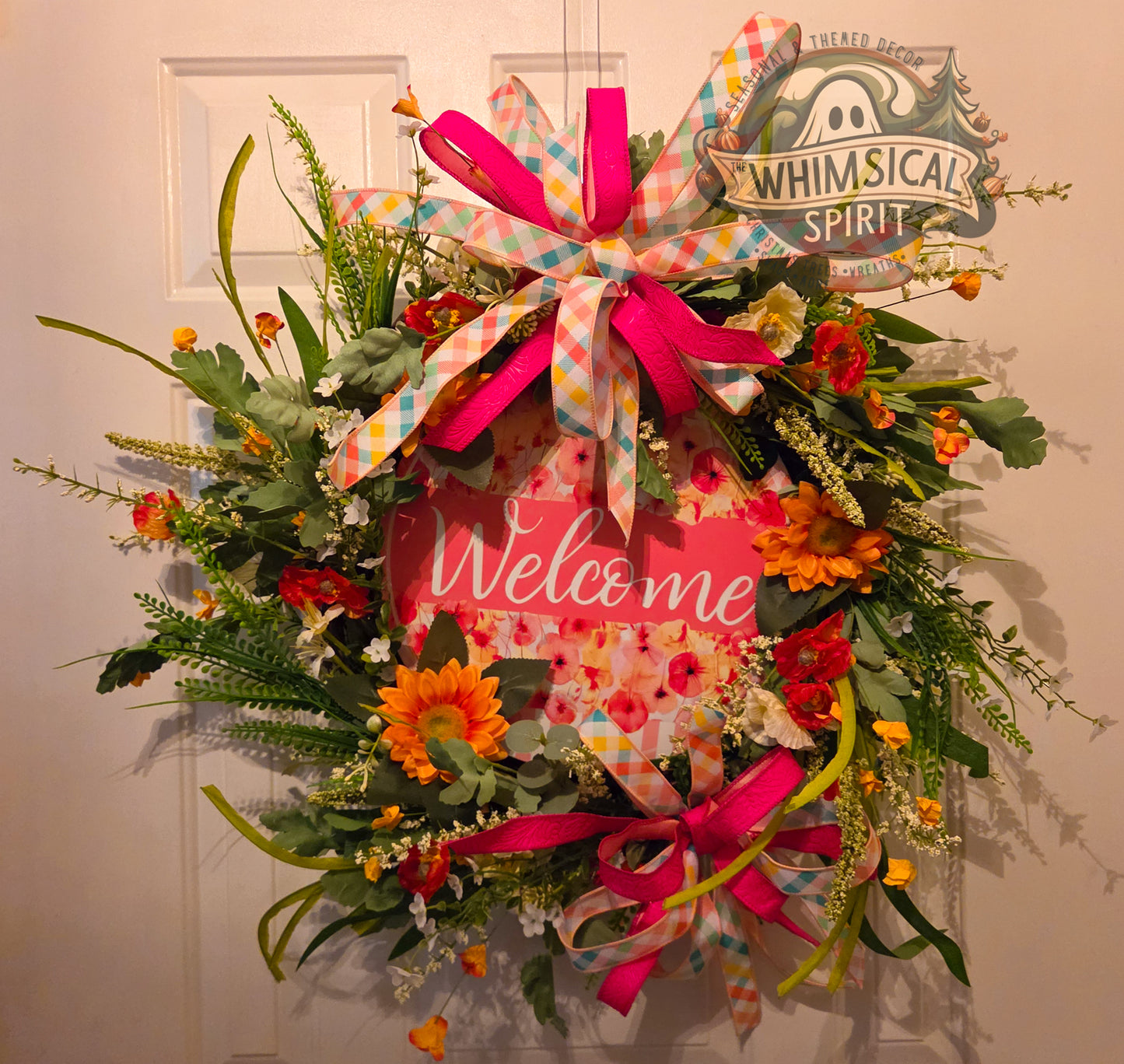 Poppy Daydream Welcome - Summer Everyday Poppy Flower Welcome Wreath