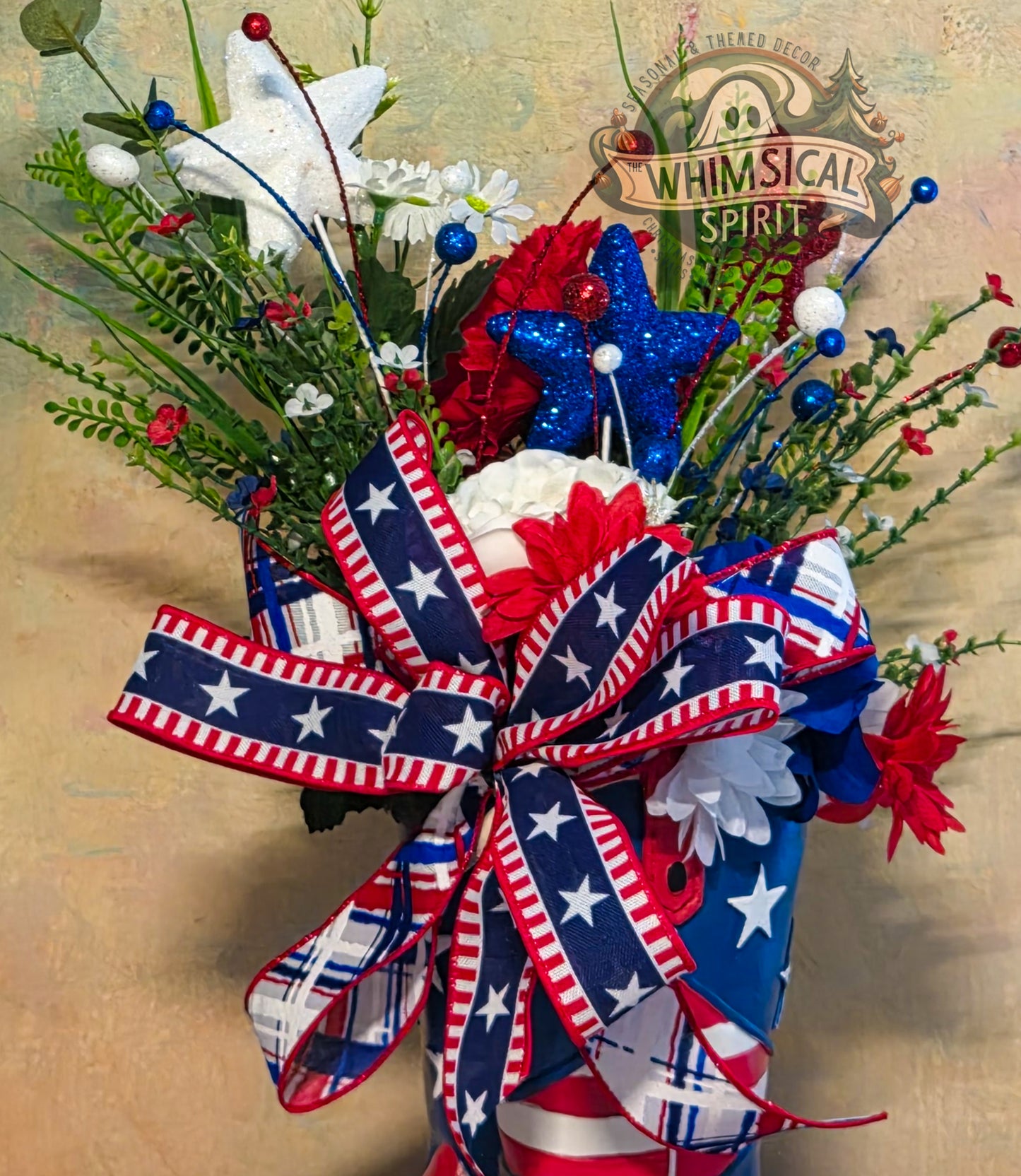 Red White & Rodeo - America 250 4th of July Patriotic Floral Centerpiece
