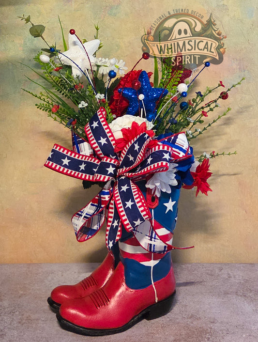 Red White & Rodeo - America 250 4th of July Patriotic Floral Centerpiece
