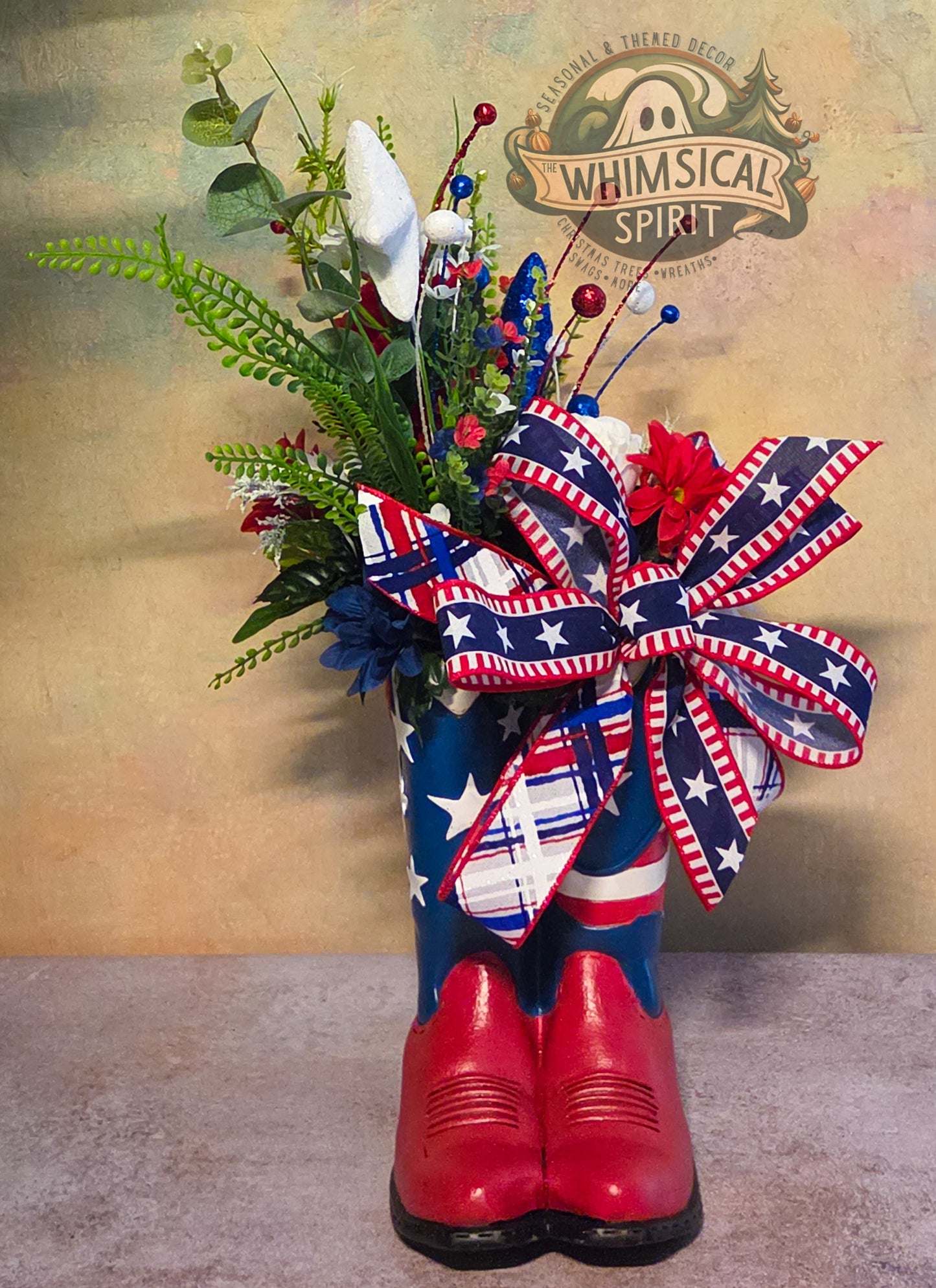 Red White & Rodeo - America 250 4th of July Patriotic Floral Centerpiece