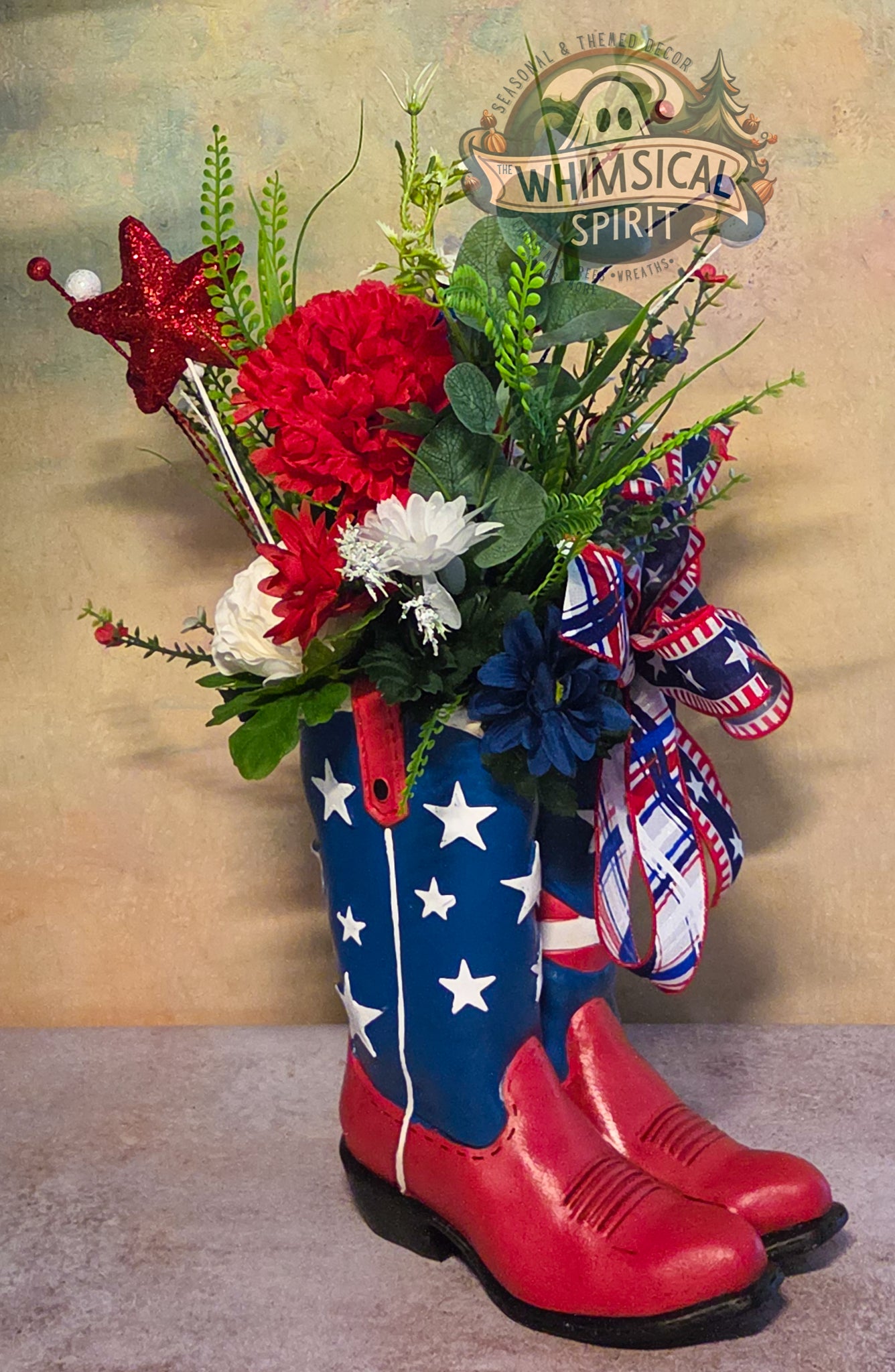 Red White & Rodeo - America 250 4th of July Patriotic Floral Centerpiece