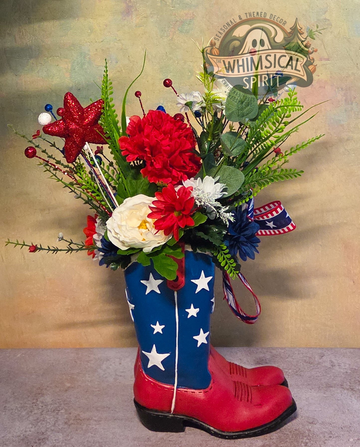 Red White & Rodeo - America 250 4th of July Patriotic Floral Centerpiece