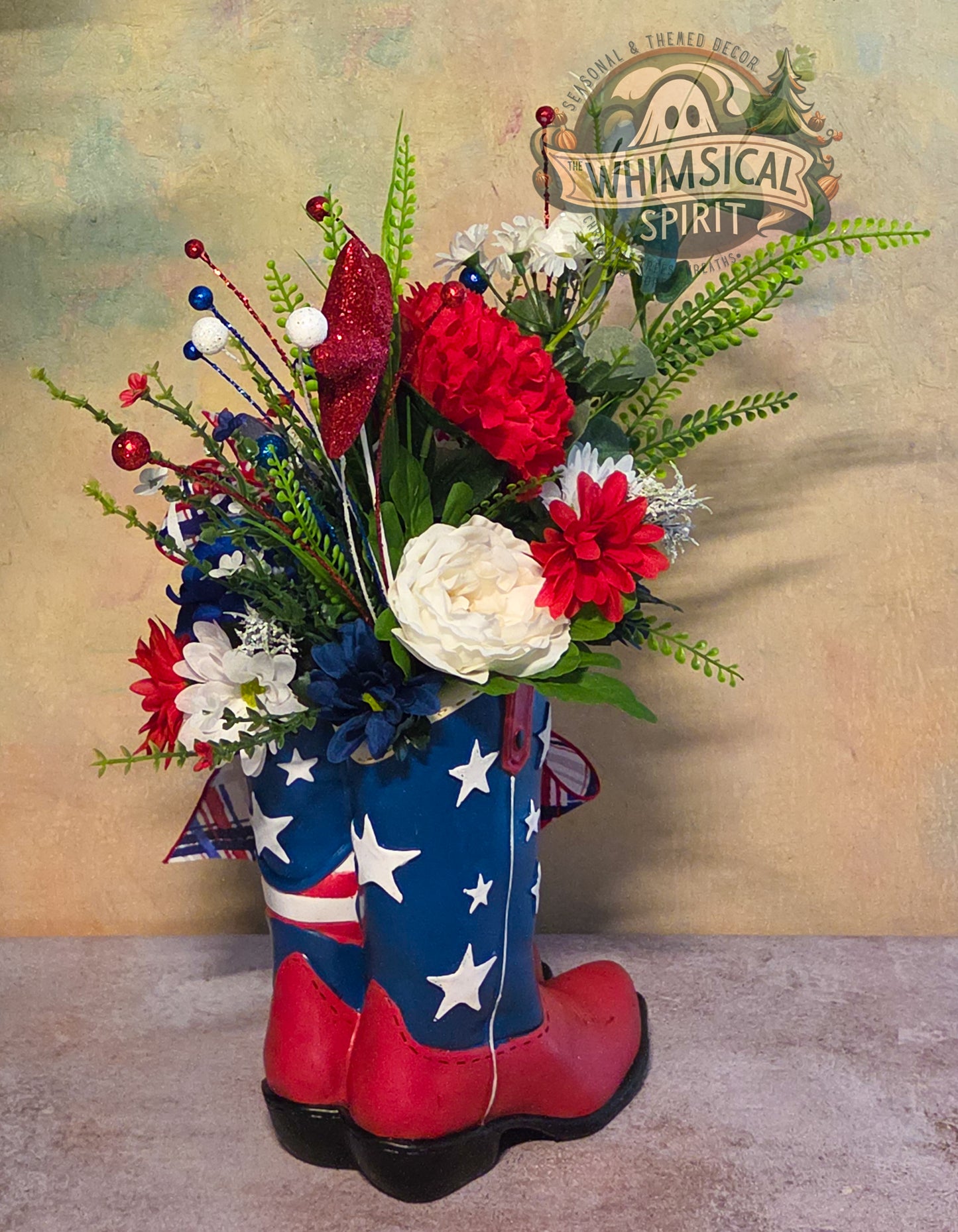 Red White & Rodeo - America 250 4th of July Patriotic Floral Centerpiece