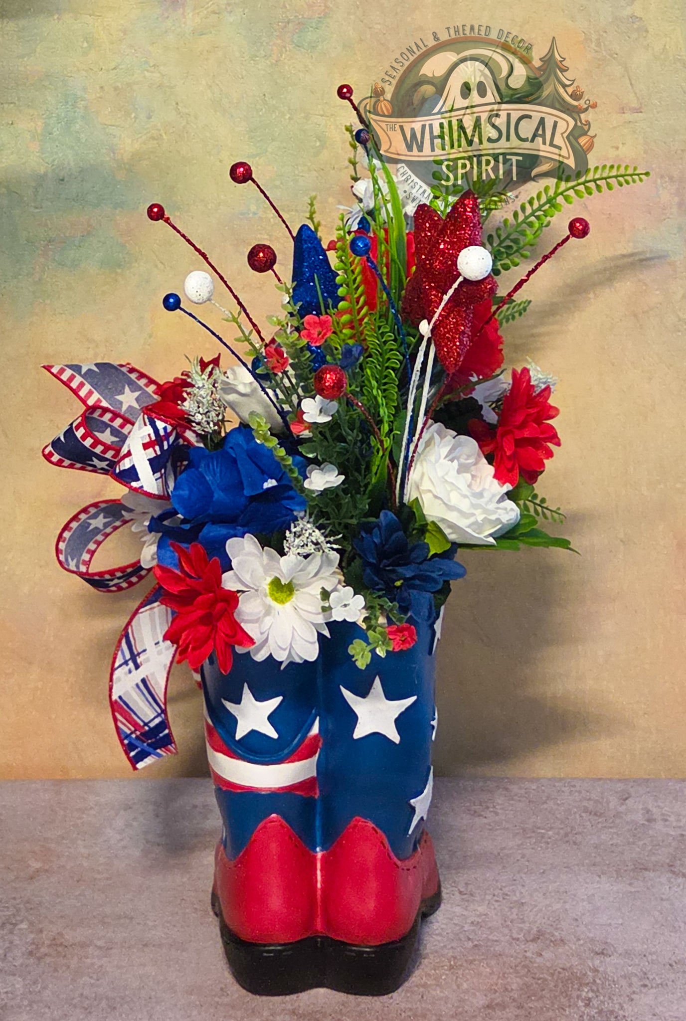 Red White & Rodeo - America 250 4th of July Patriotic Floral Centerpiece
