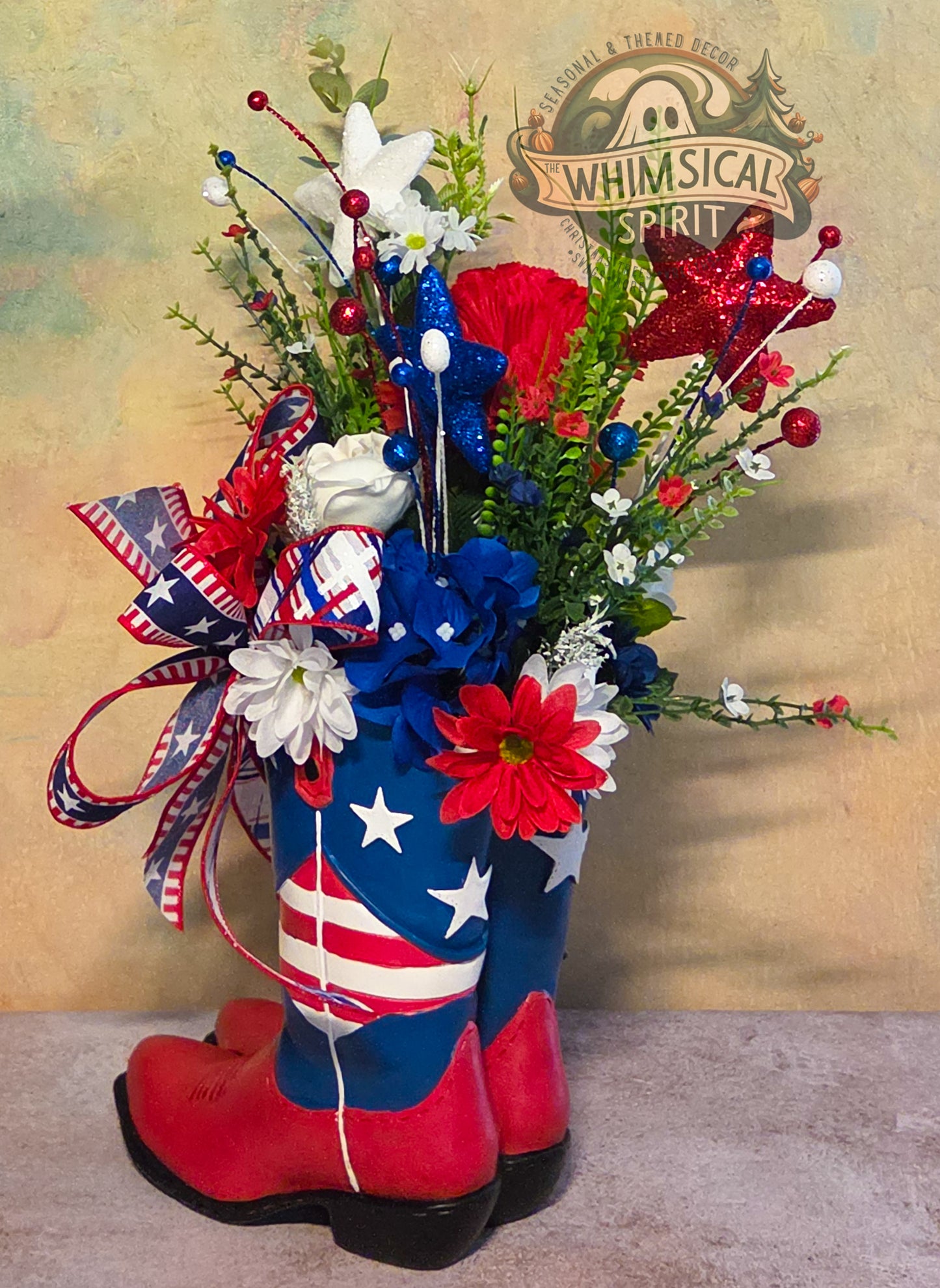 Red White & Rodeo - America 250 4th of July Patriotic Floral Centerpiece