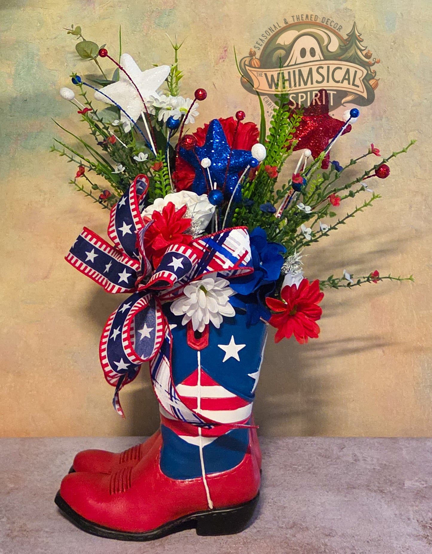 Red White & Rodeo - America 250 4th of July Patriotic Floral Centerpiece