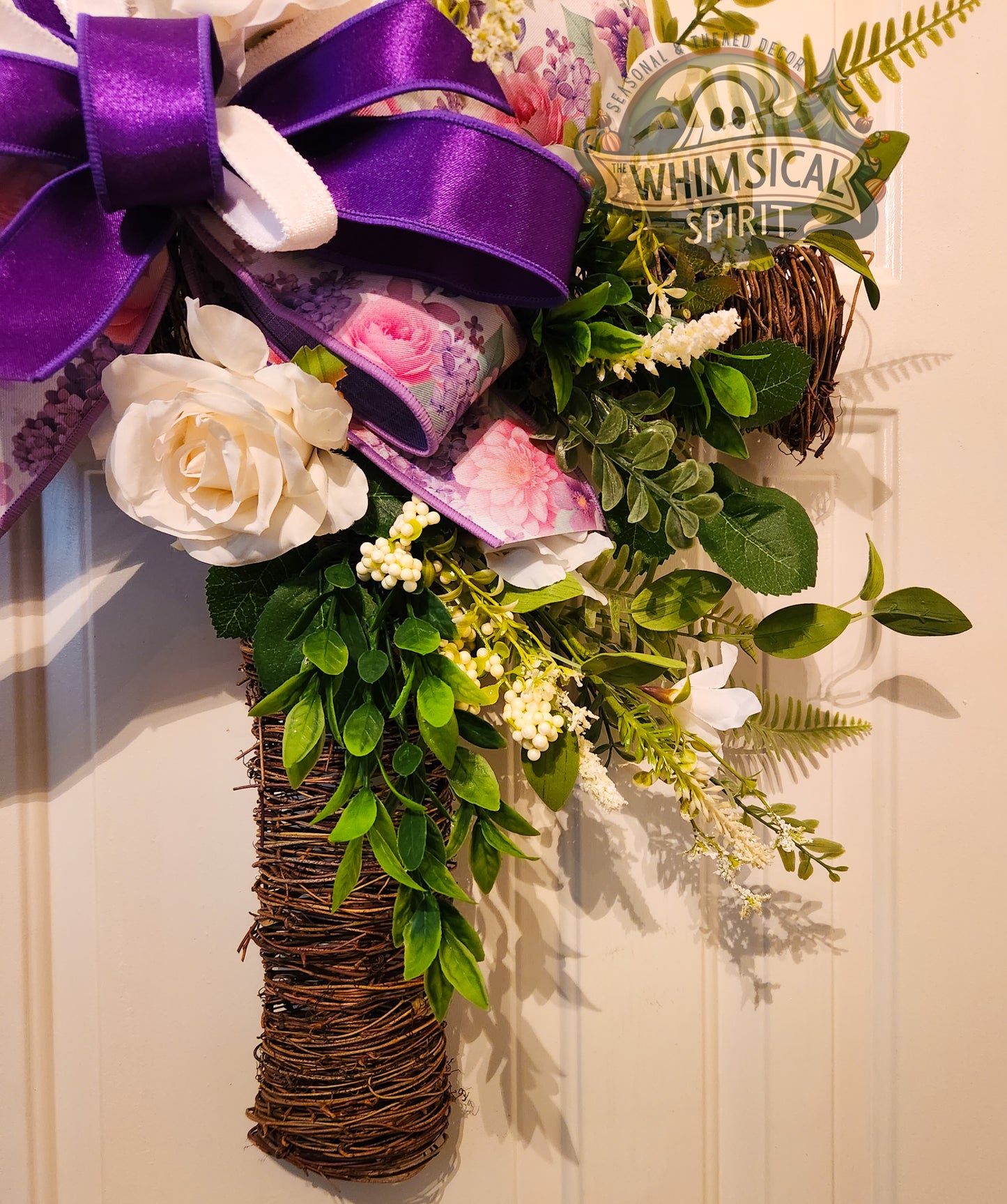 Risen in Royal Bloom - Easter Cross Wreath