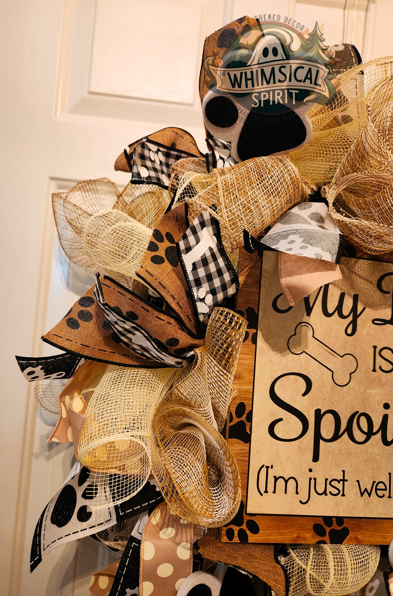 Sit. Stay. Spoiled. - Dog Mesh Wreath