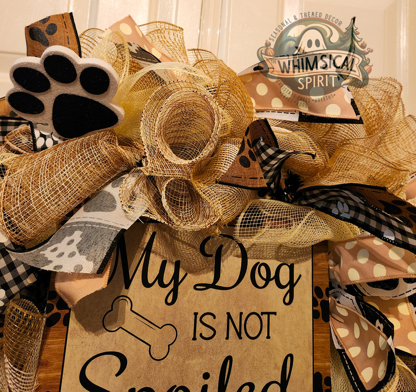 Sit. Stay. Spoiled. - Dog Mesh Wreath