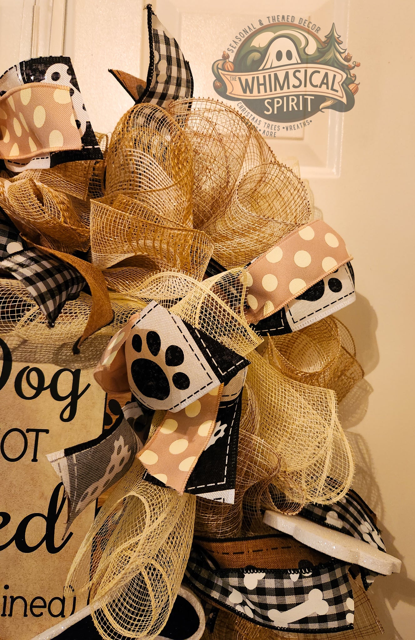 Sit. Stay. Spoiled. - Dog Mesh Wreath
