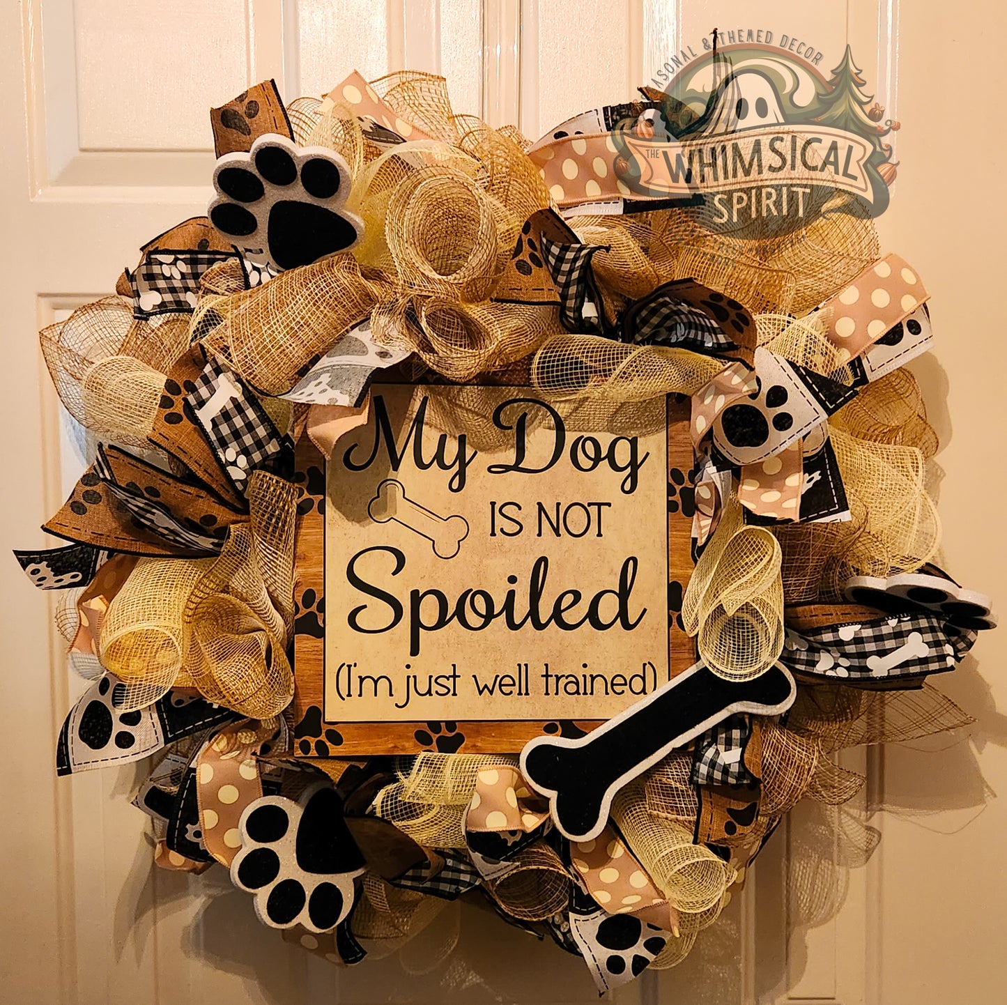 Sit. Stay. Spoiled. - Dog Mesh Wreath