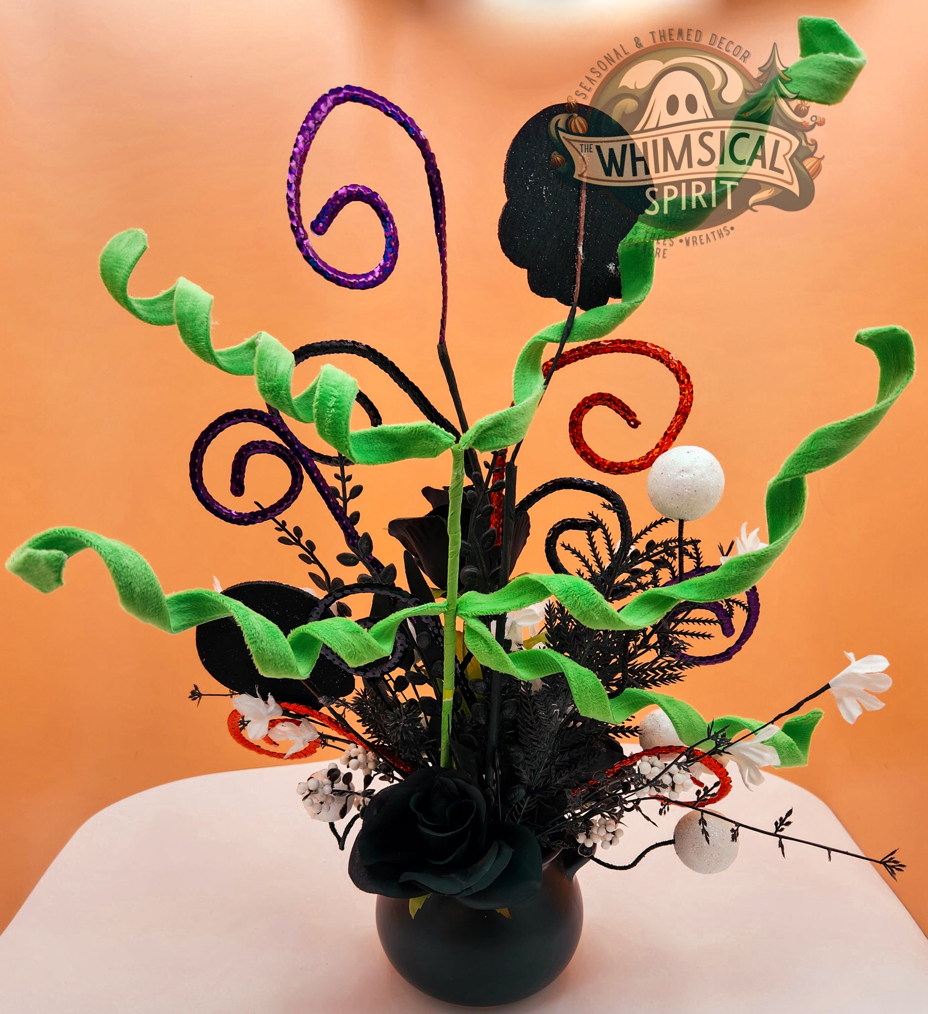Skulls & Spells - Halloween Skull Tabletop Centerpiece The Whimsical Spirit