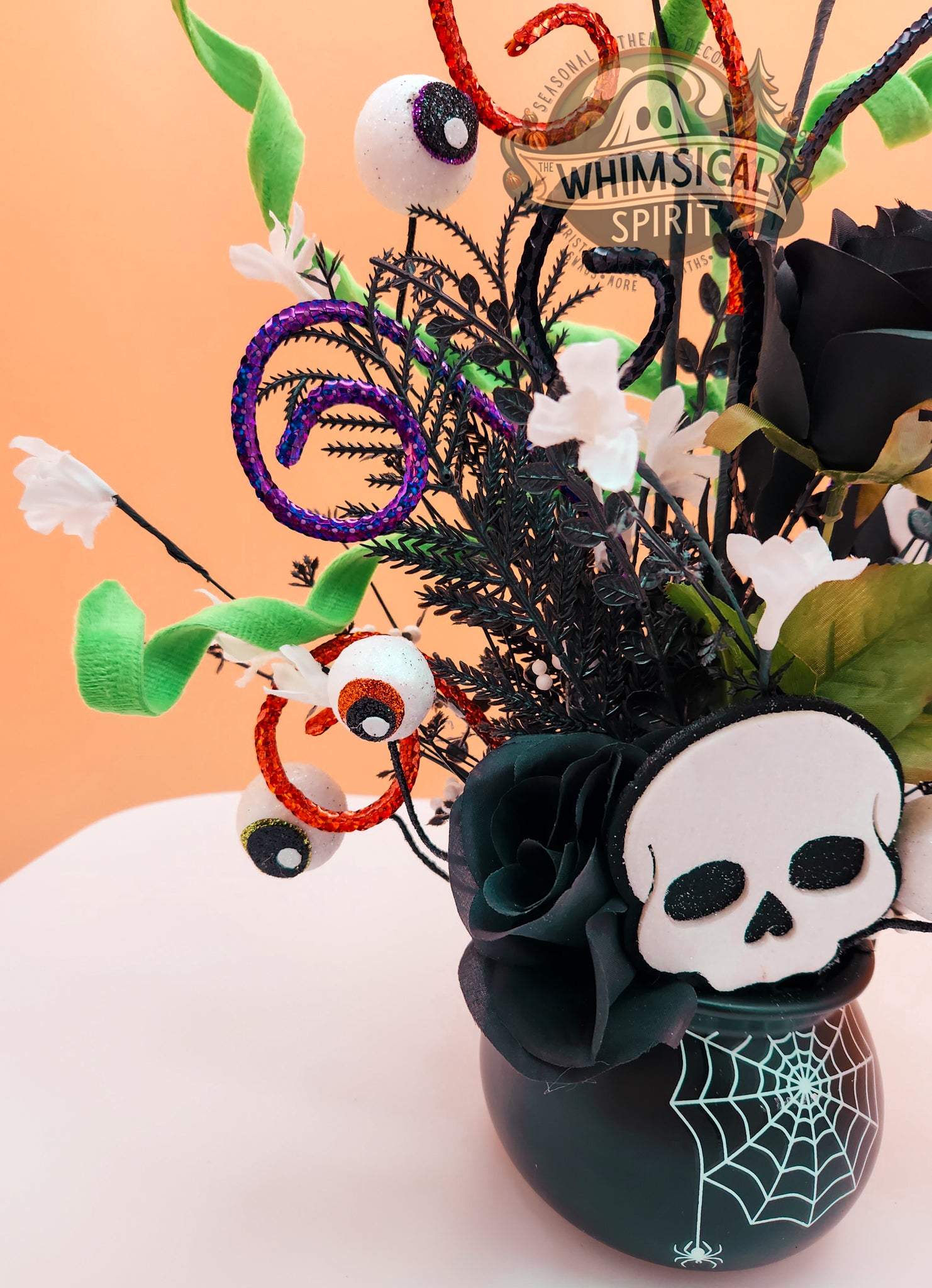 Skulls & Spells - Halloween Skull Tabletop Centerpiece The Whimsical Spirit