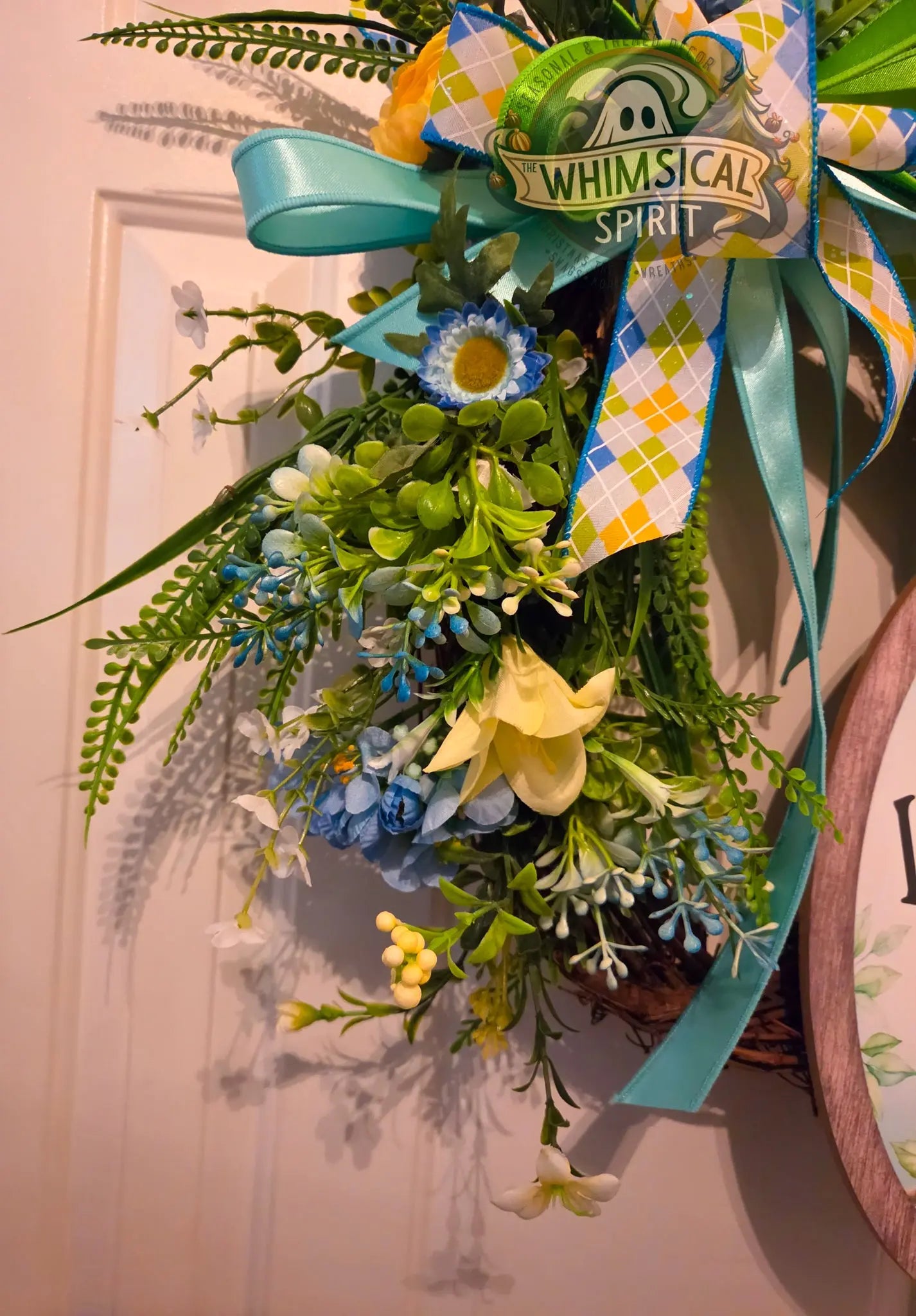 Spring Songbird Entry - Welcome Bluebird Grapevine Wreath The Whimsical Spirit
