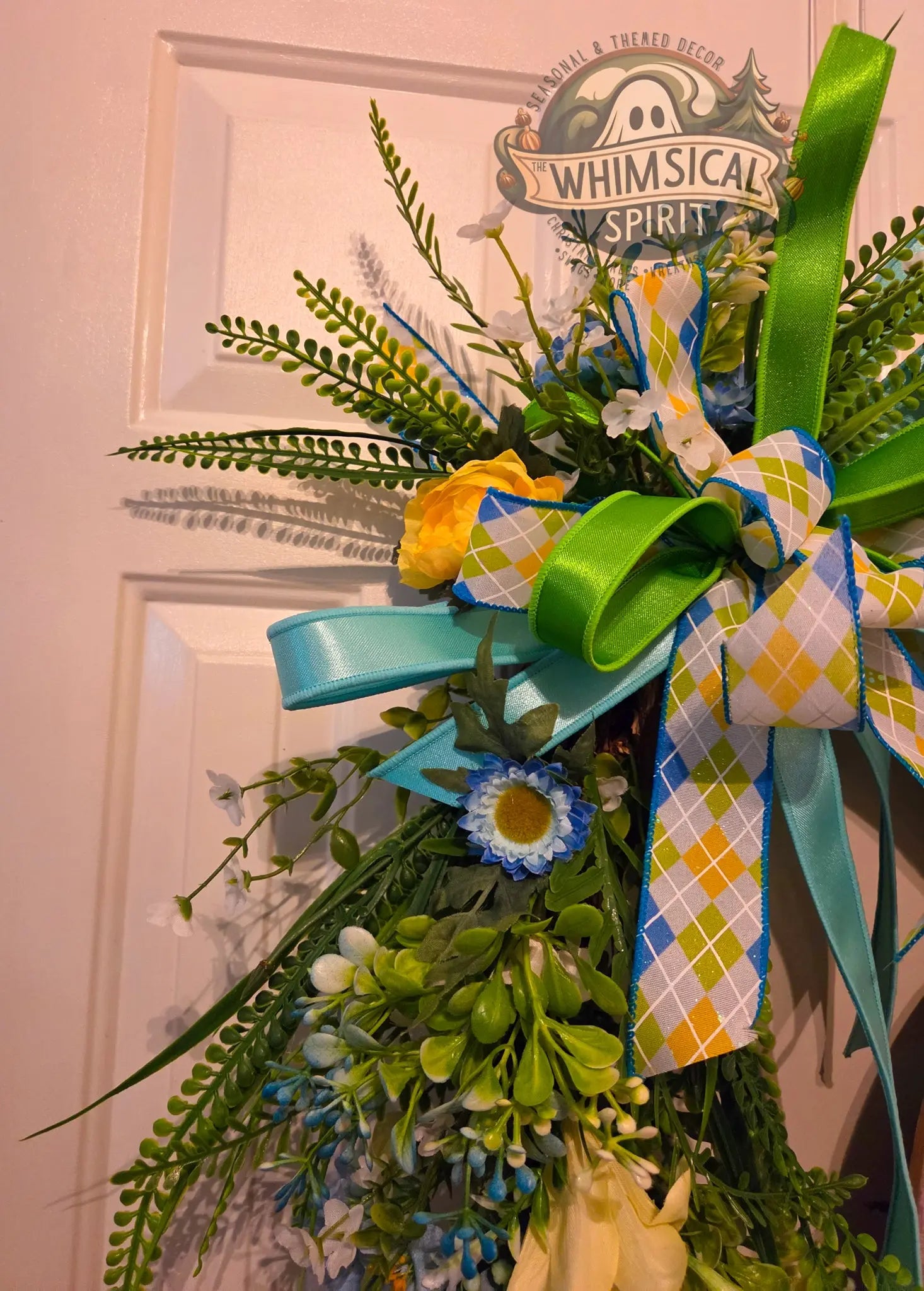 Spring Songbird Entry - Welcome Bluebird Grapevine Wreath The Whimsical Spirit