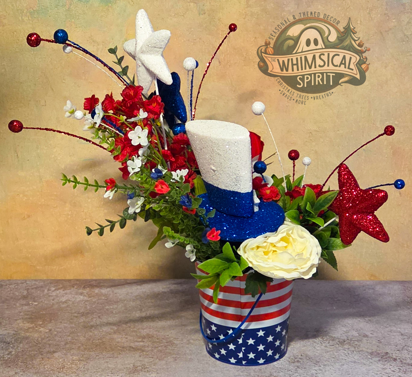 Star-Spangled Spark Garden - 4th of July Patriotic Tabletop Centerpiece