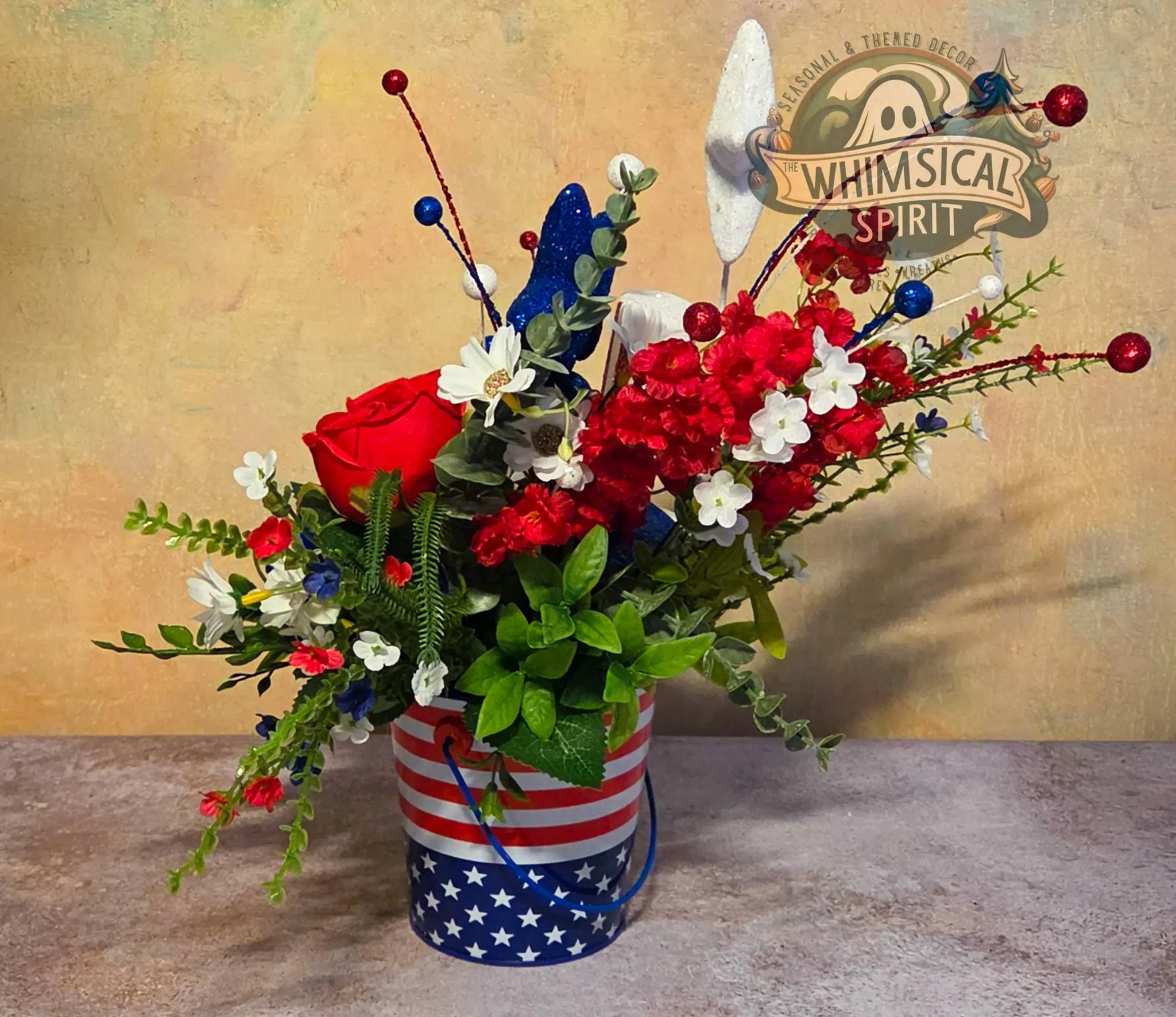 Star-Spangled Spark Garden - 4th of July Patriotic Tabletop Centerpiece The Whimsical Spirit