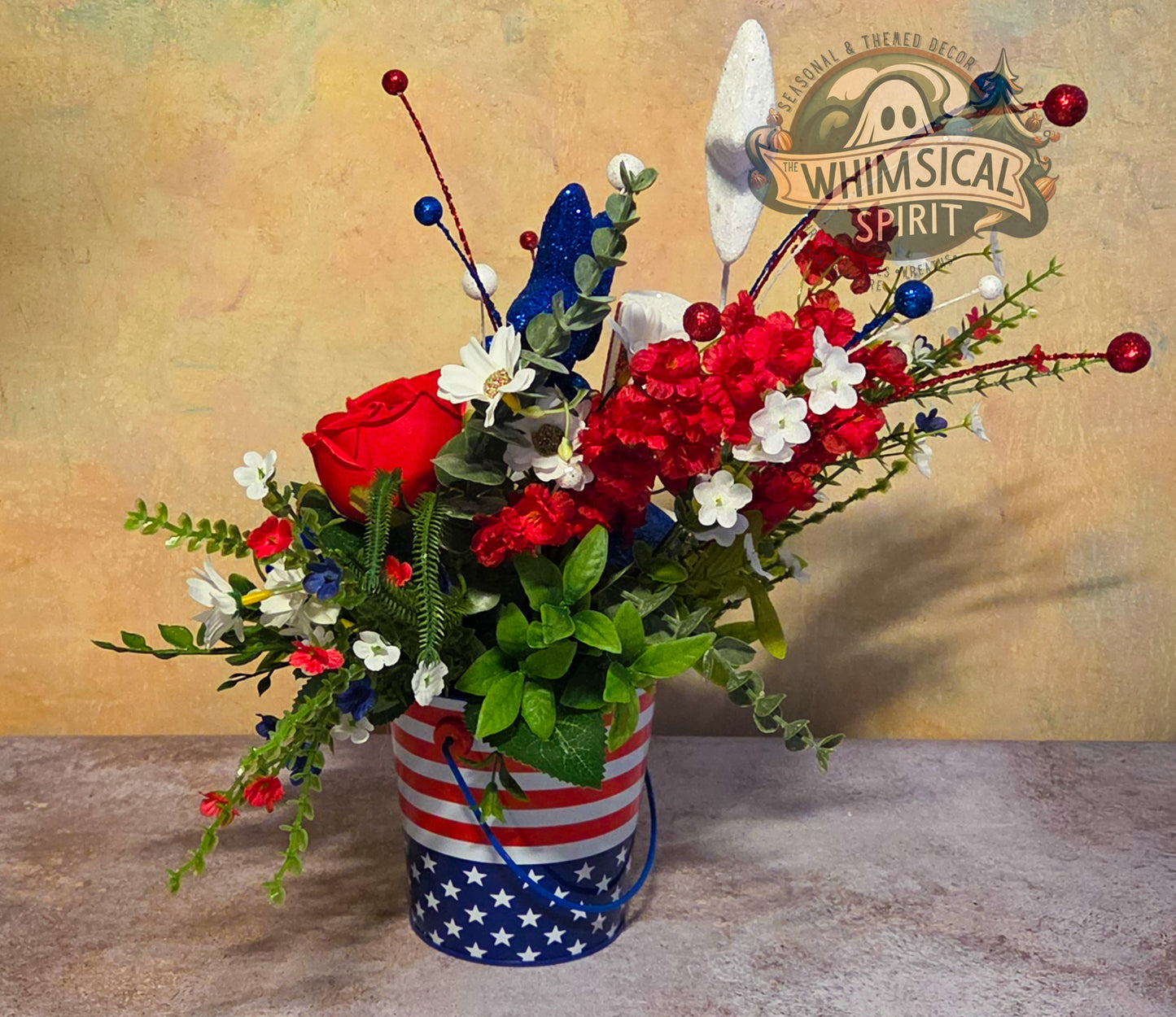 Star-Spangled Spark Garden - 4th of July Patriotic Tabletop Centerpiece